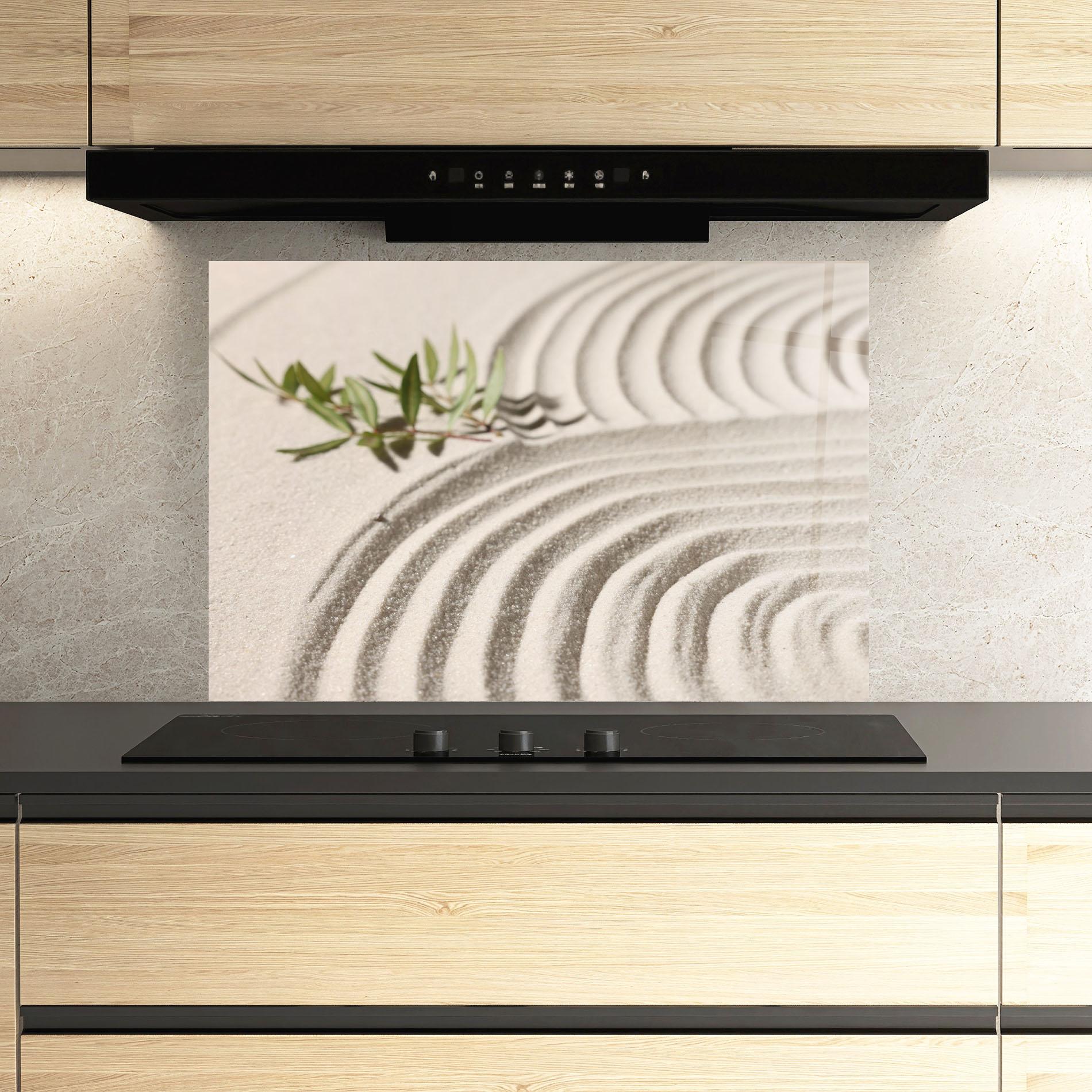 Panou Sticla Bucatarie Cream Zen Garden mockup 3