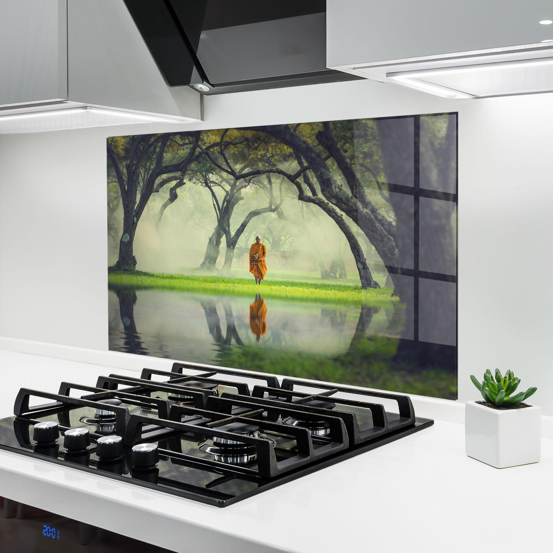 Panou Sticla Bucatarie Buddha Nature mockup 6