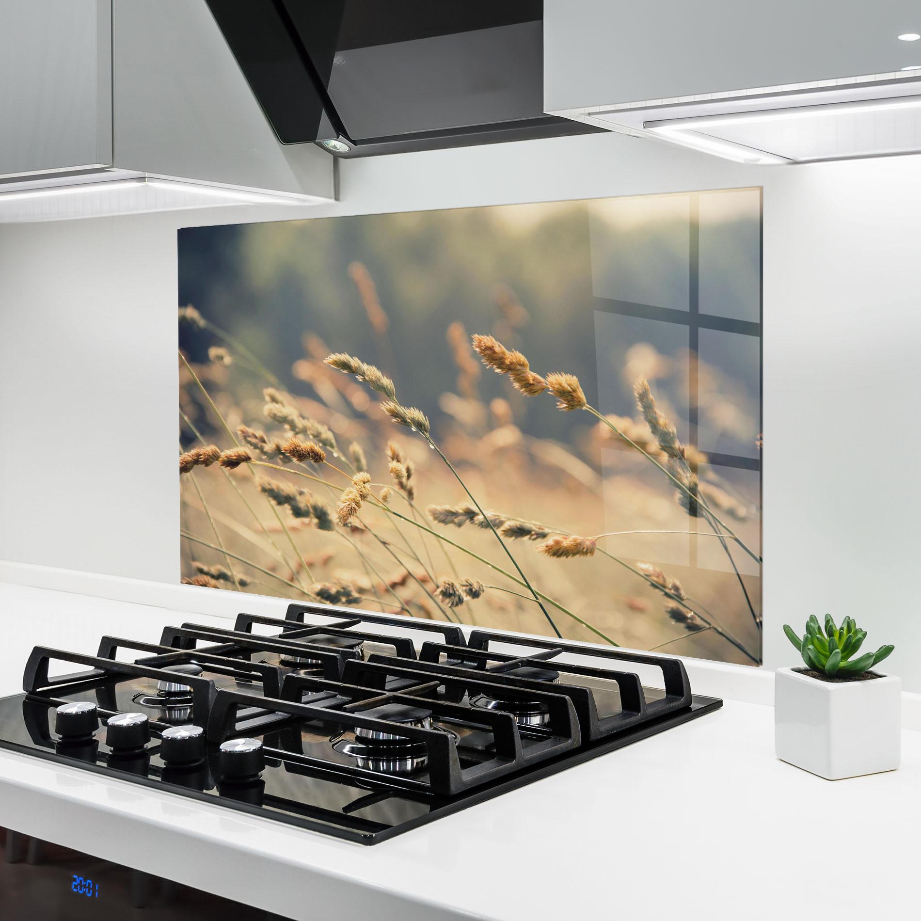 Panou Sticla Bucatarie Cream Nature Plants mockup 6