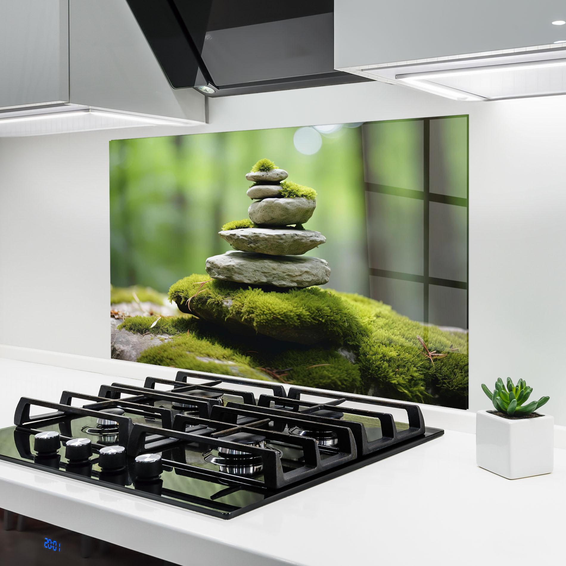 Panou Sticla Bucatarie Pile Gray Rock mockup 6