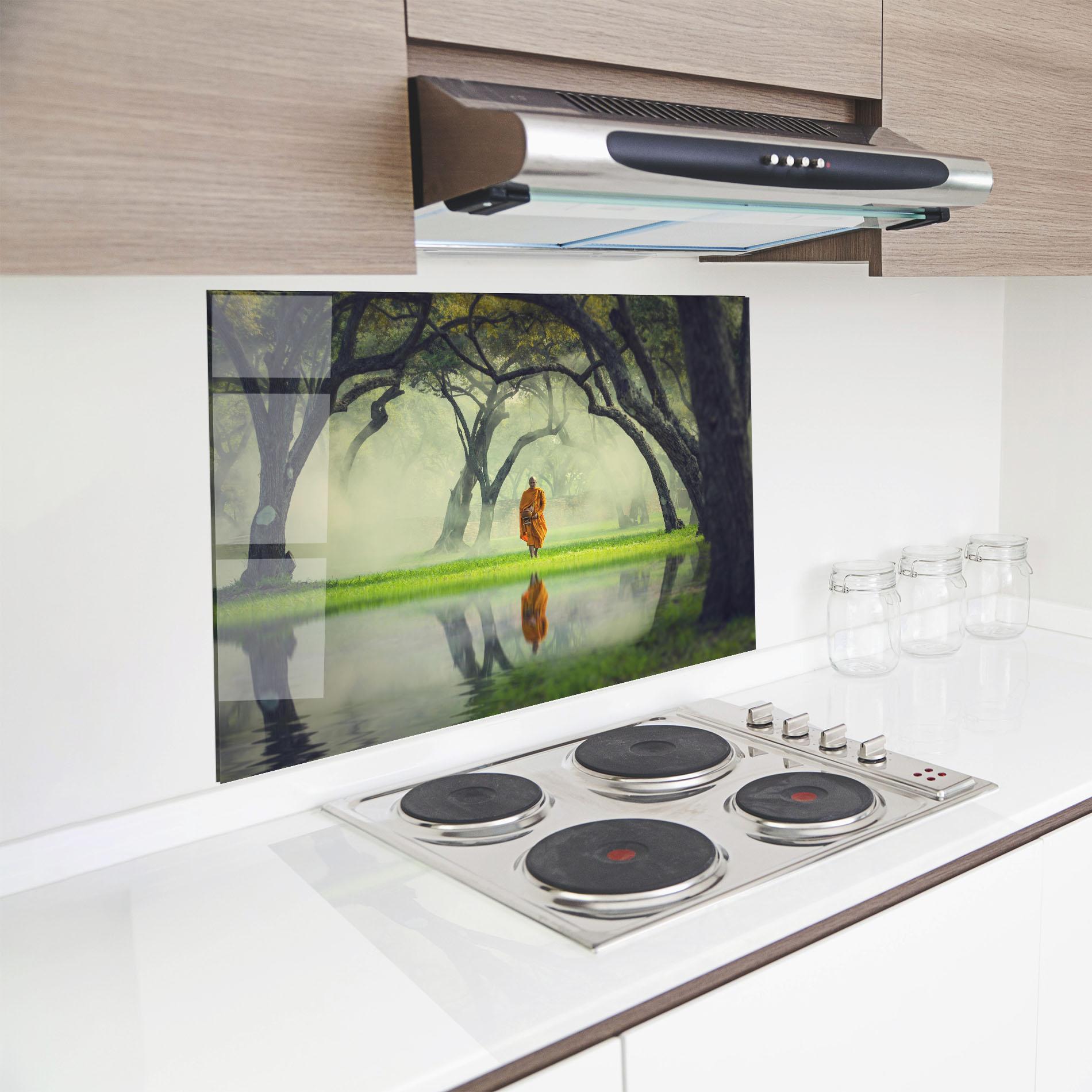 Panou Sticla Bucatarie Buddha Nature mockup 8