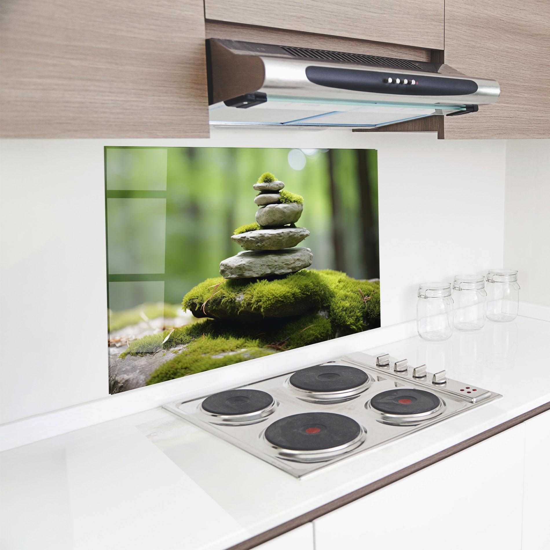 Panou Sticla Bucatarie Pile Gray Rock mockup 8