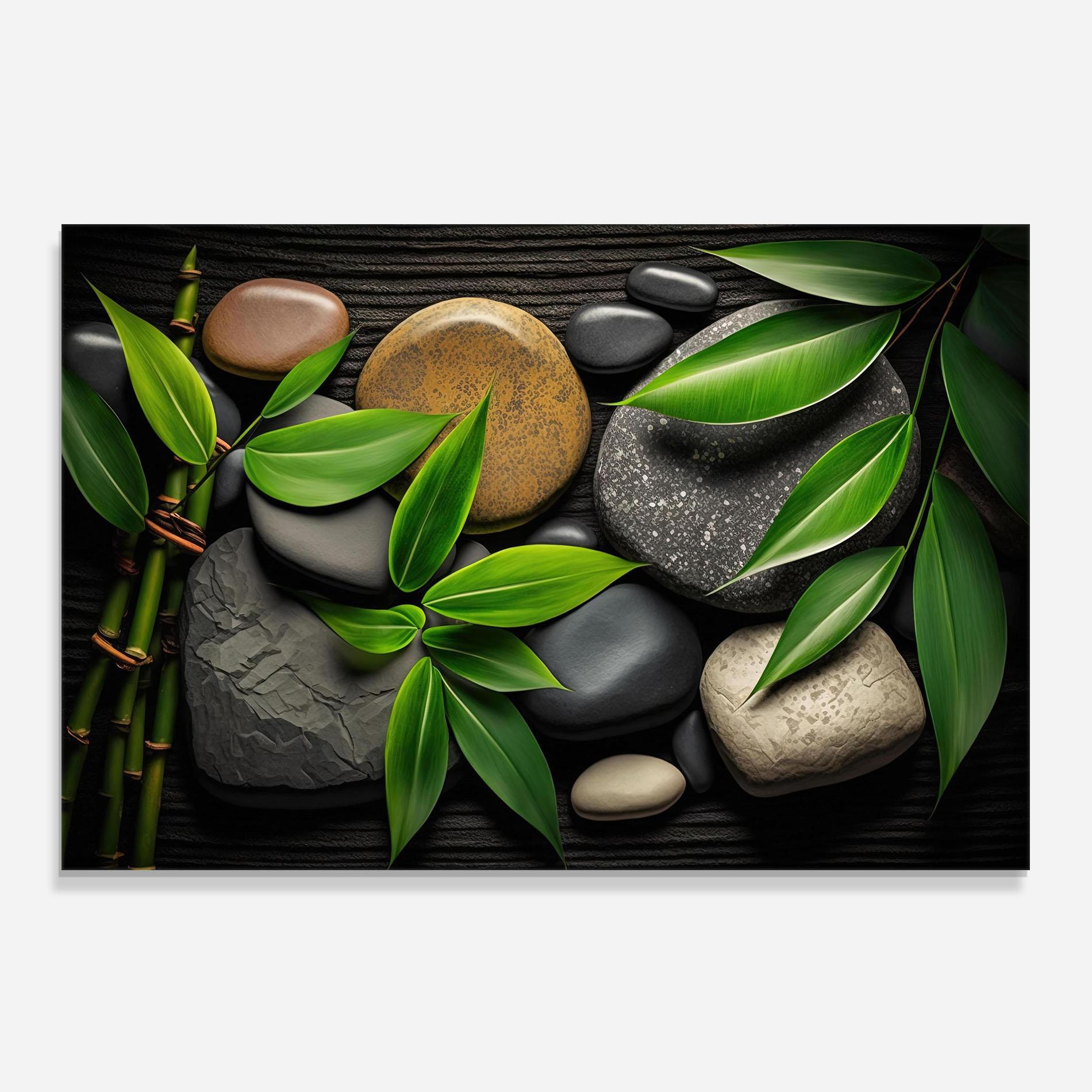 Panou Sticla Bucatarie Bamboo Stones View mockup 0