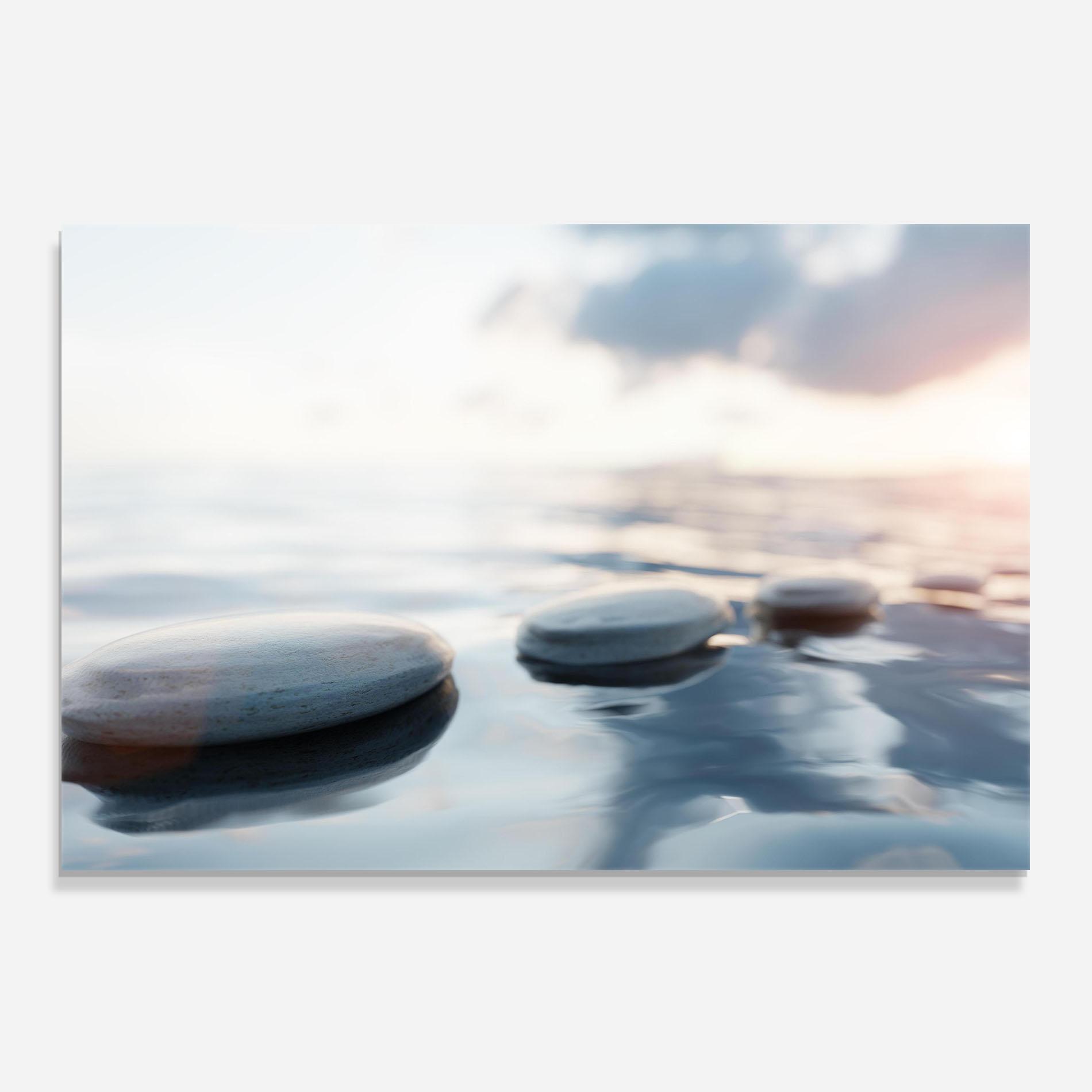 Panou Sticla Bucatarie Calm Water Stone mockup 0