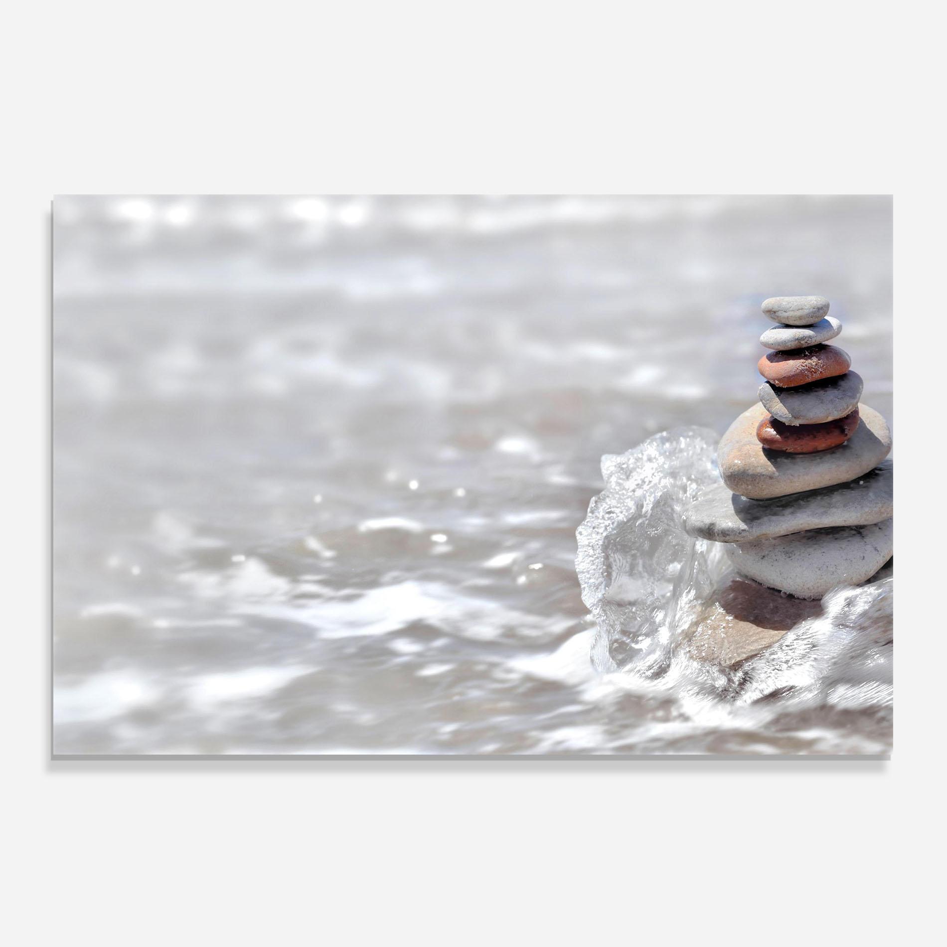 Panou Sticla Bucatarie Pebbles Balance Sea mockup 0