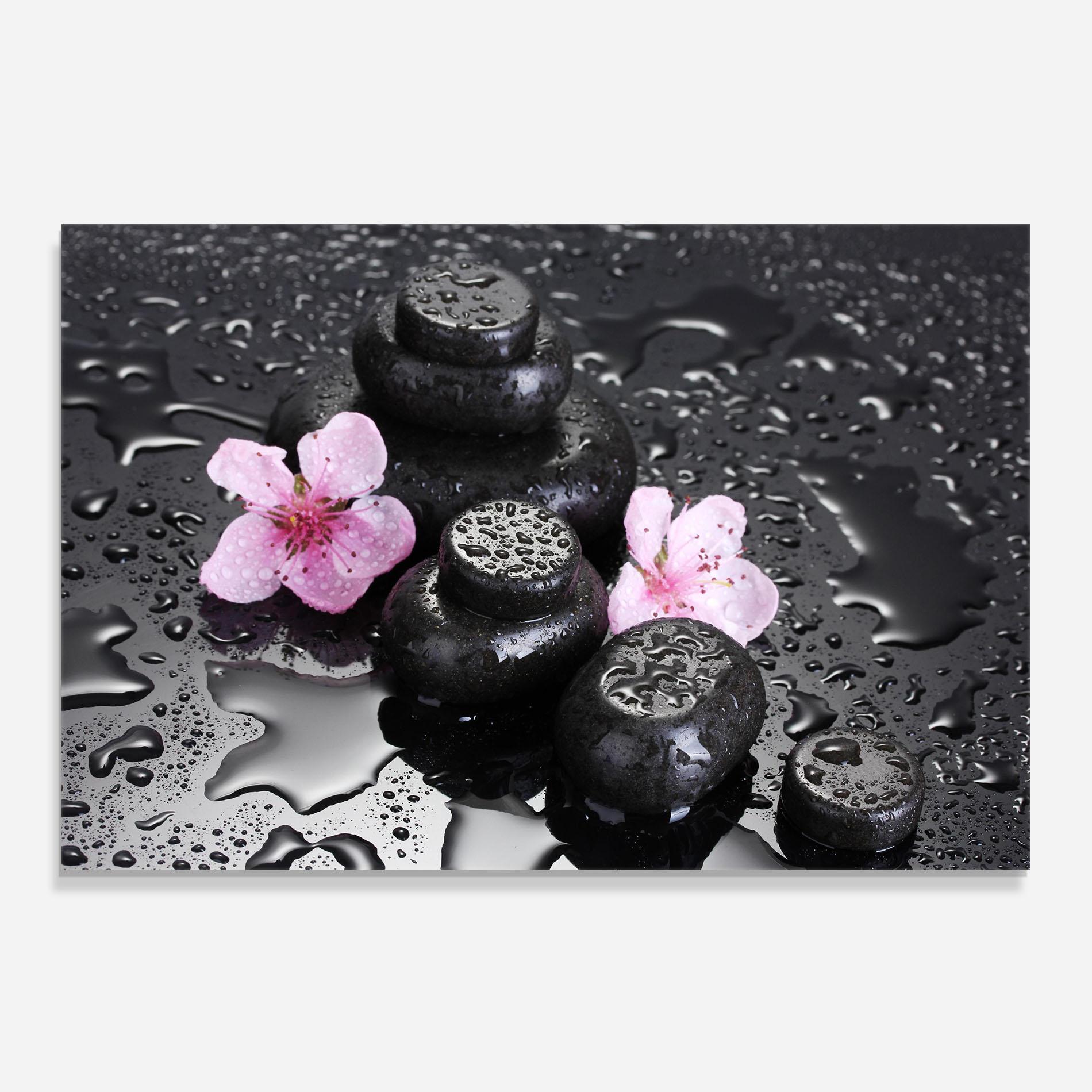 Panou Sticla Bucatarie Sakura Stones mockup 0