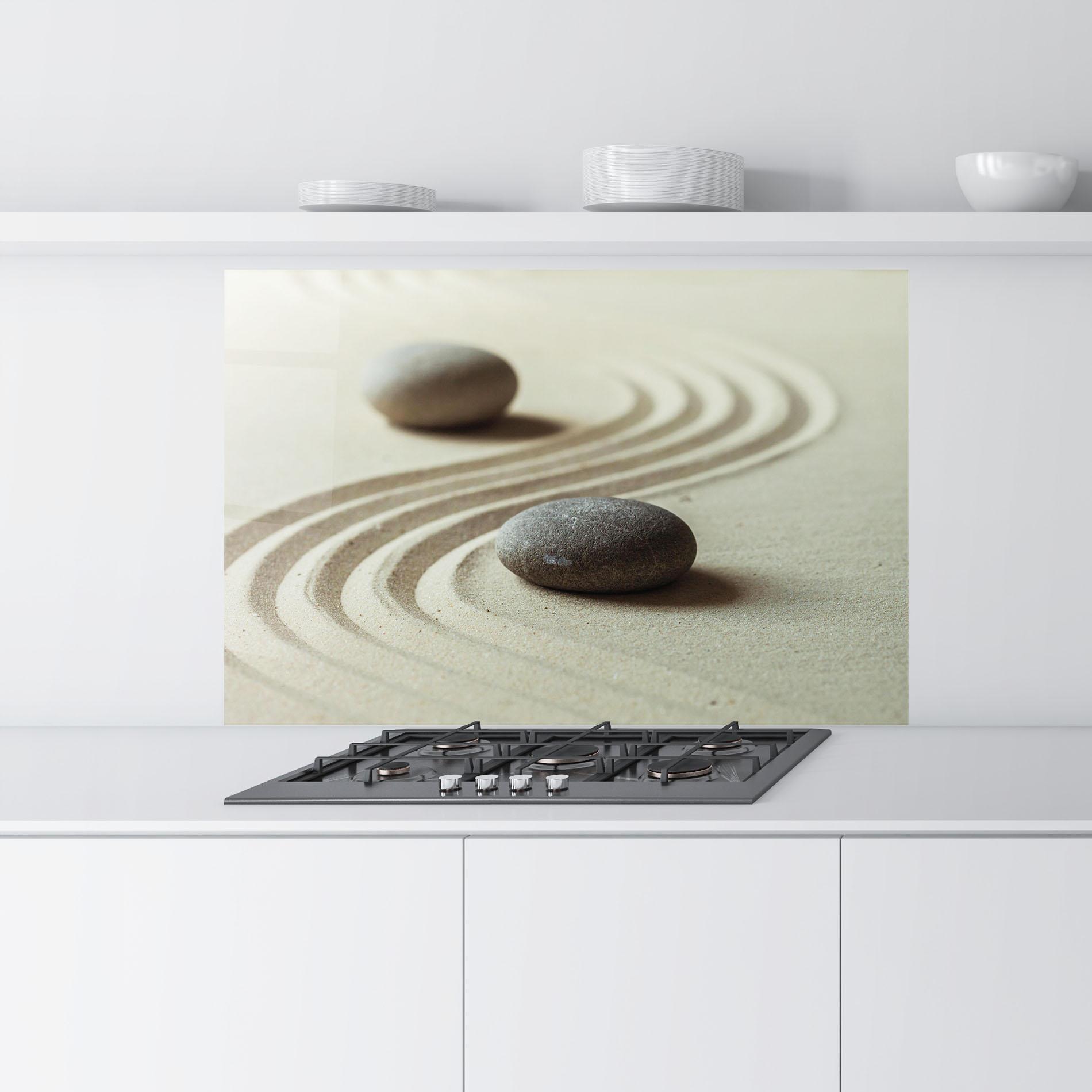 Panou Sticla Bucatarie Cream Sand Stones mockup 9