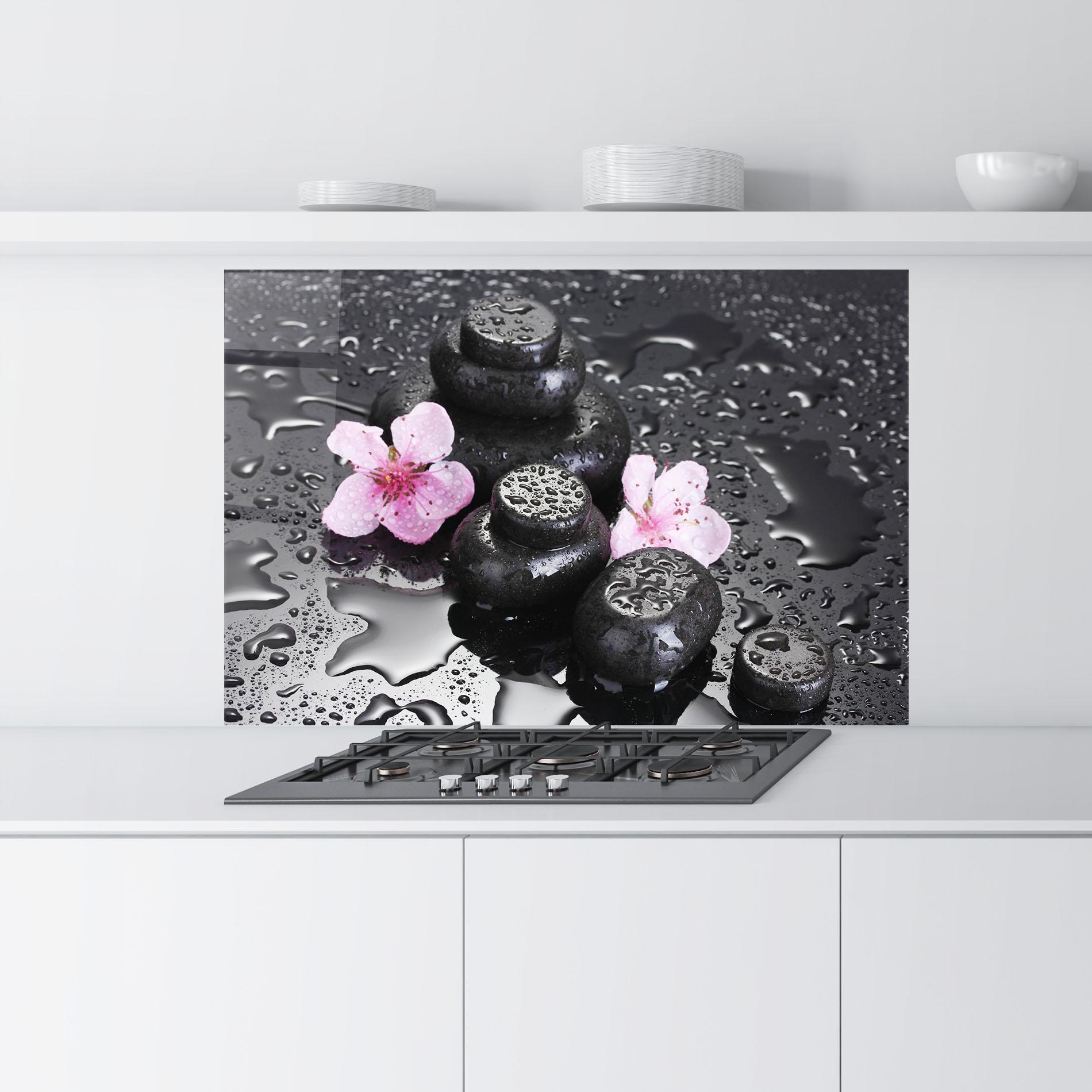 Panou Sticla Bucatarie Sakura Stones mockup 9