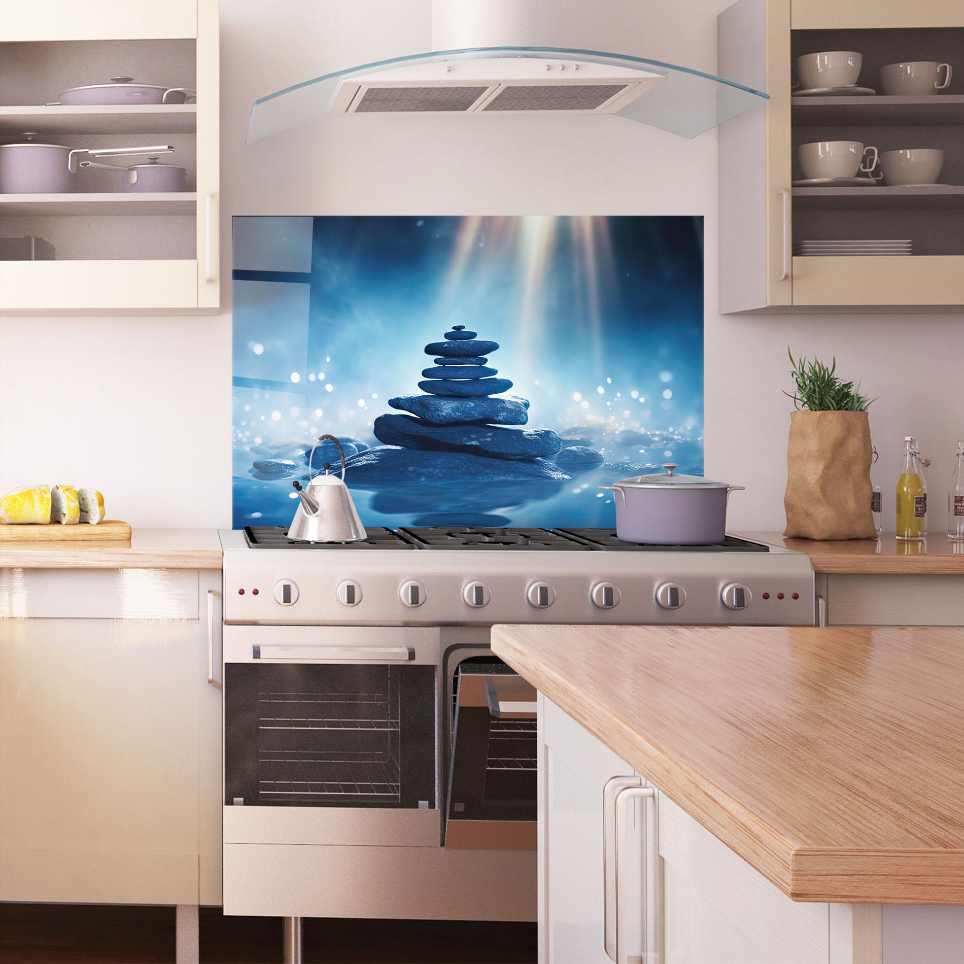 Panou Sticla Bucatarie Blue Light Stone mockup 1