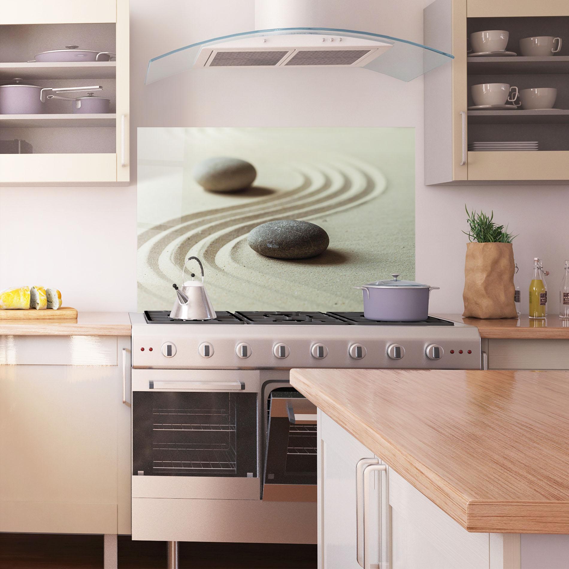 Panou Sticla Bucatarie Cream Sand Stones mockup 1