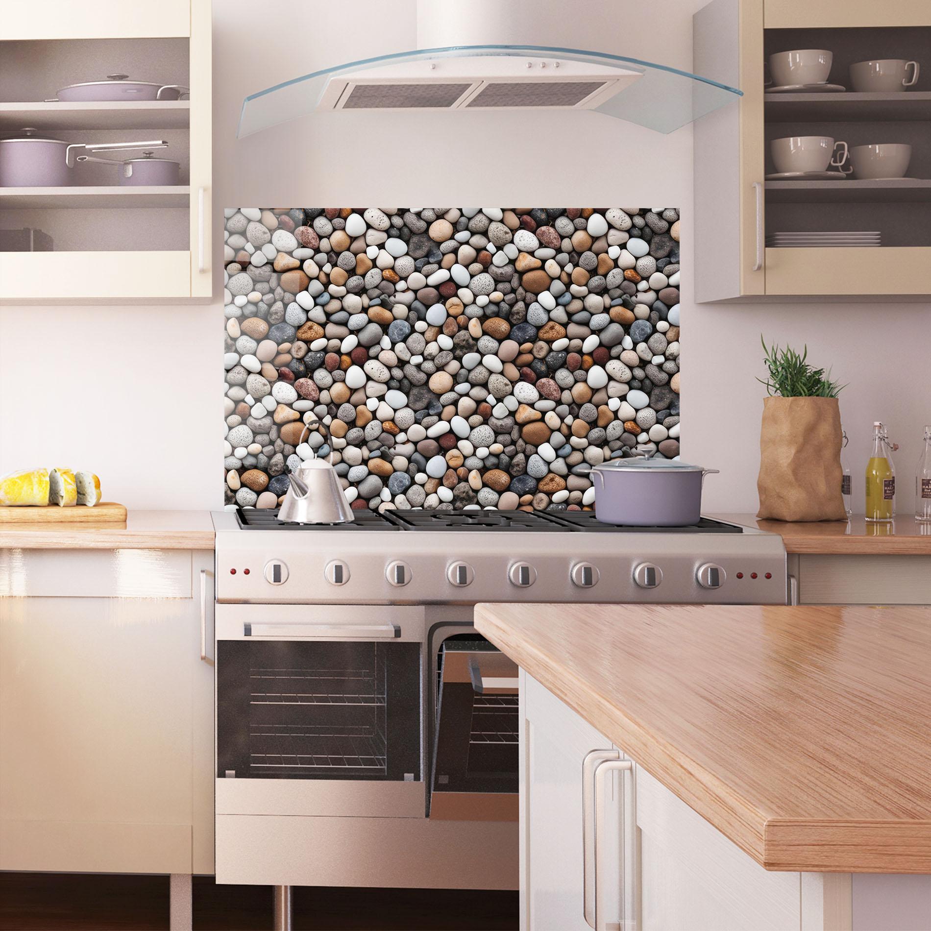 Panou Sticla Bucatarie Cream White Rocks mockup 1