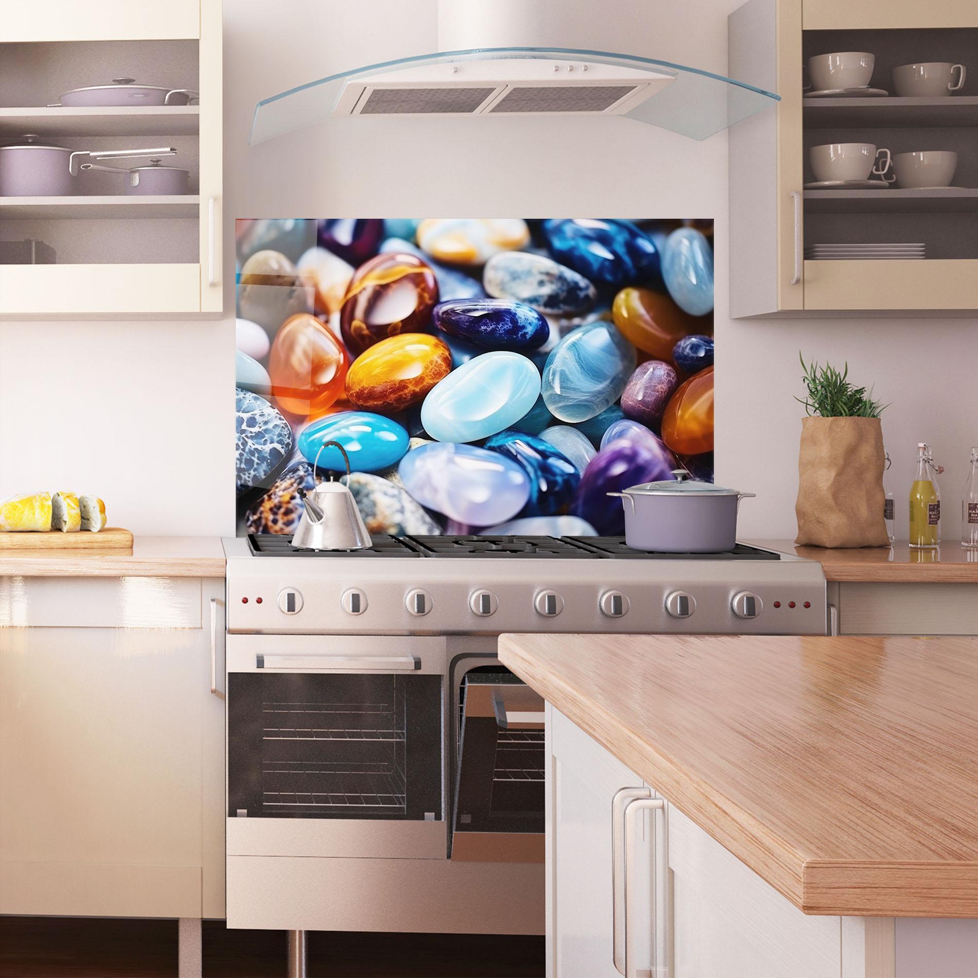 Panou Sticla Bucatarie Precious Gemstones mockup 1