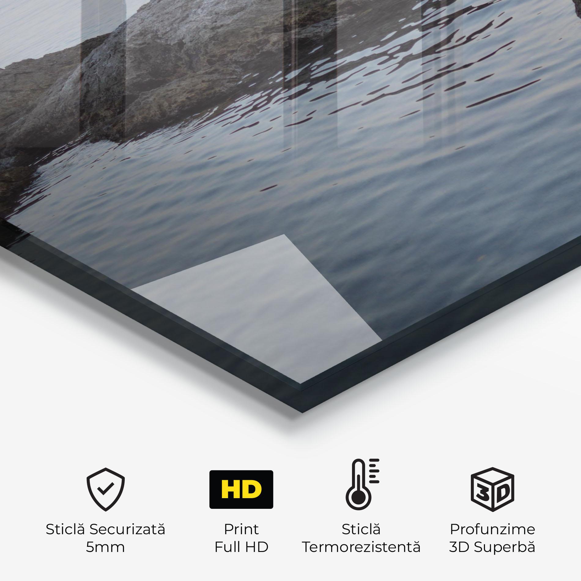 Panou Sticla Bucatarie Calm Water Stones mockup 2