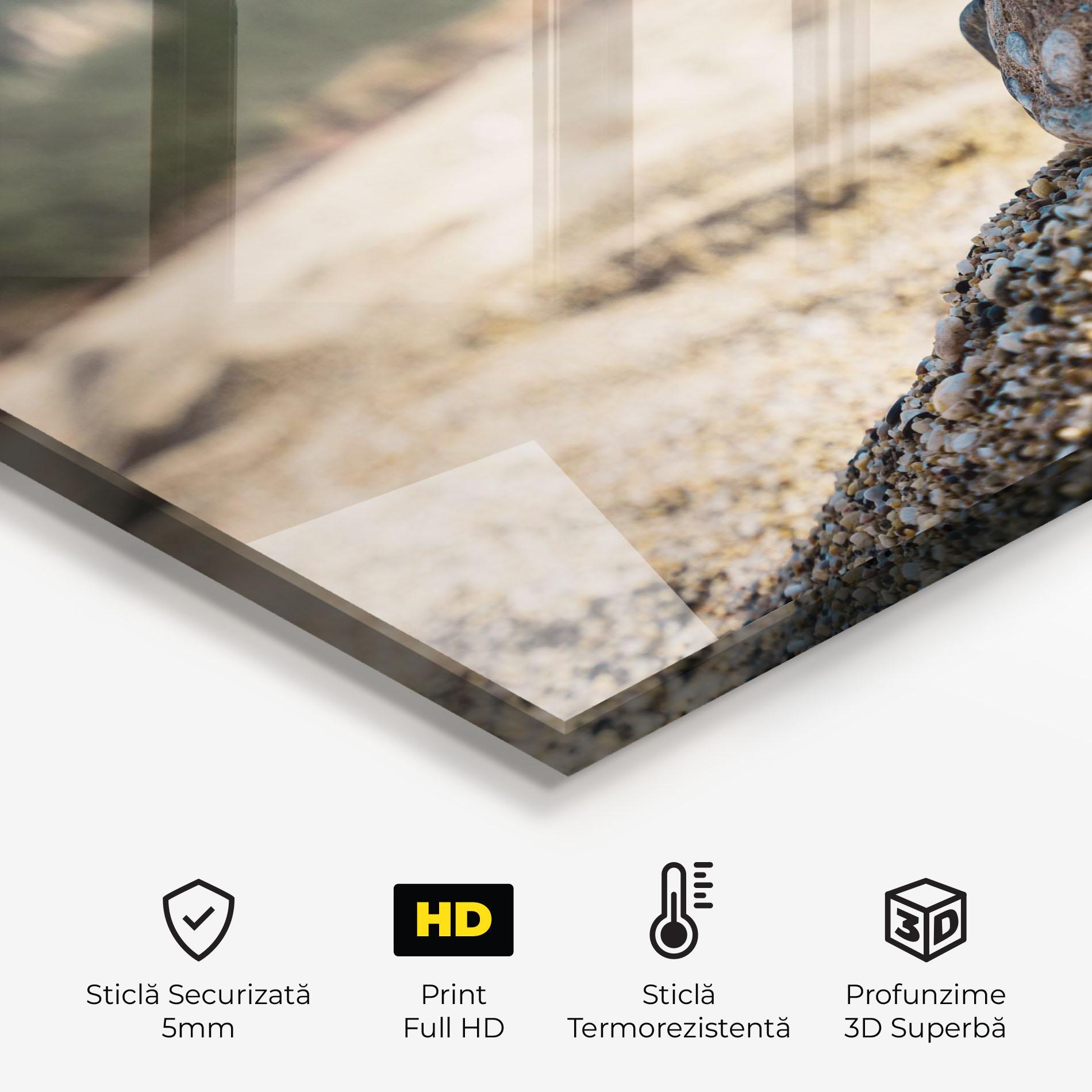 Panou Sticla Bucatarie Pyramid Stones Beach mockup 2