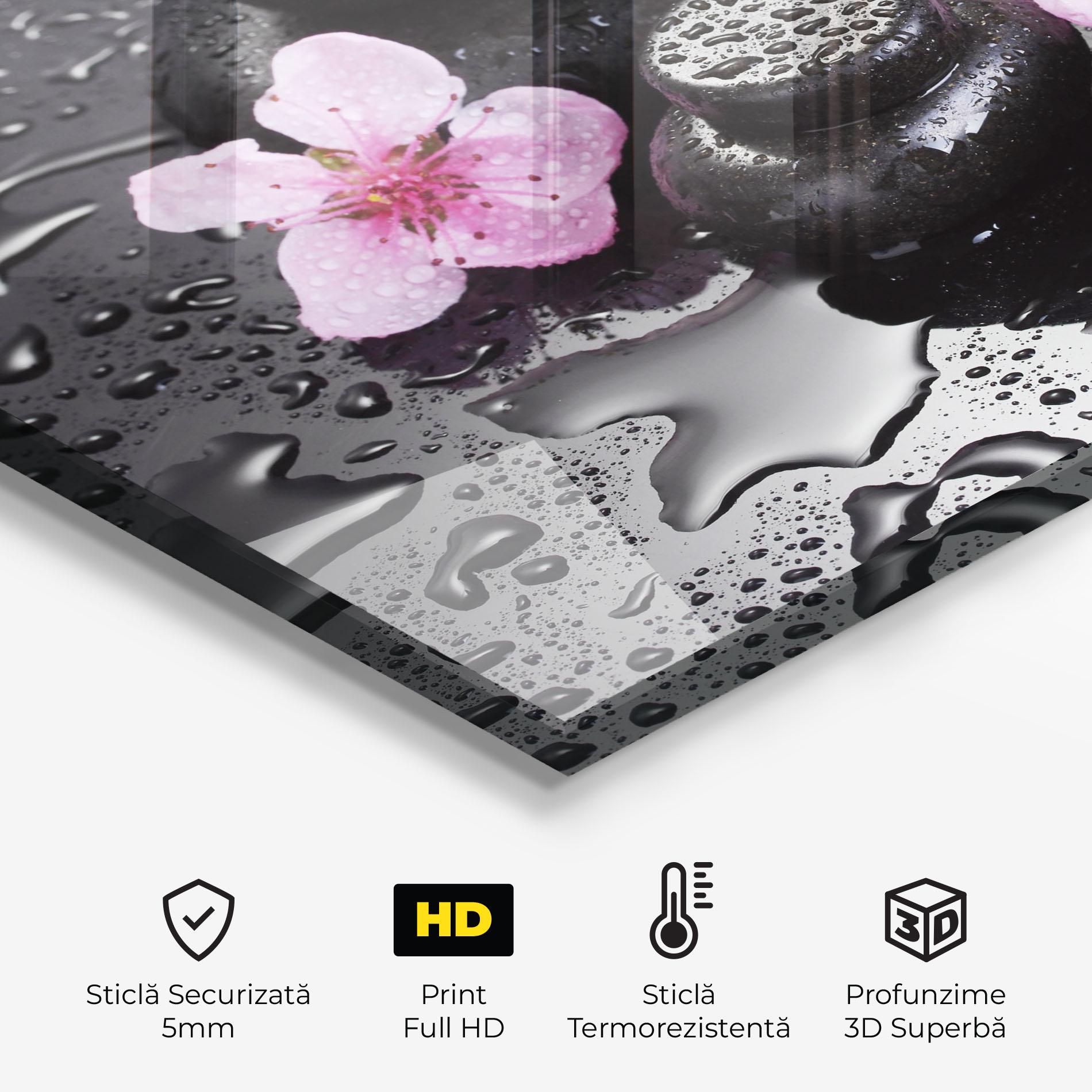 Panou Sticla Bucatarie Sakura Stones mockup 2