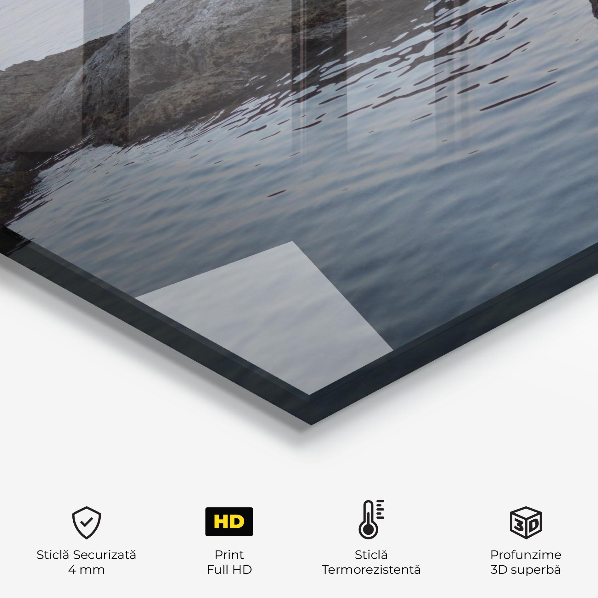 Panou Sticla Bucatarie Calm Water Stones mockup 2