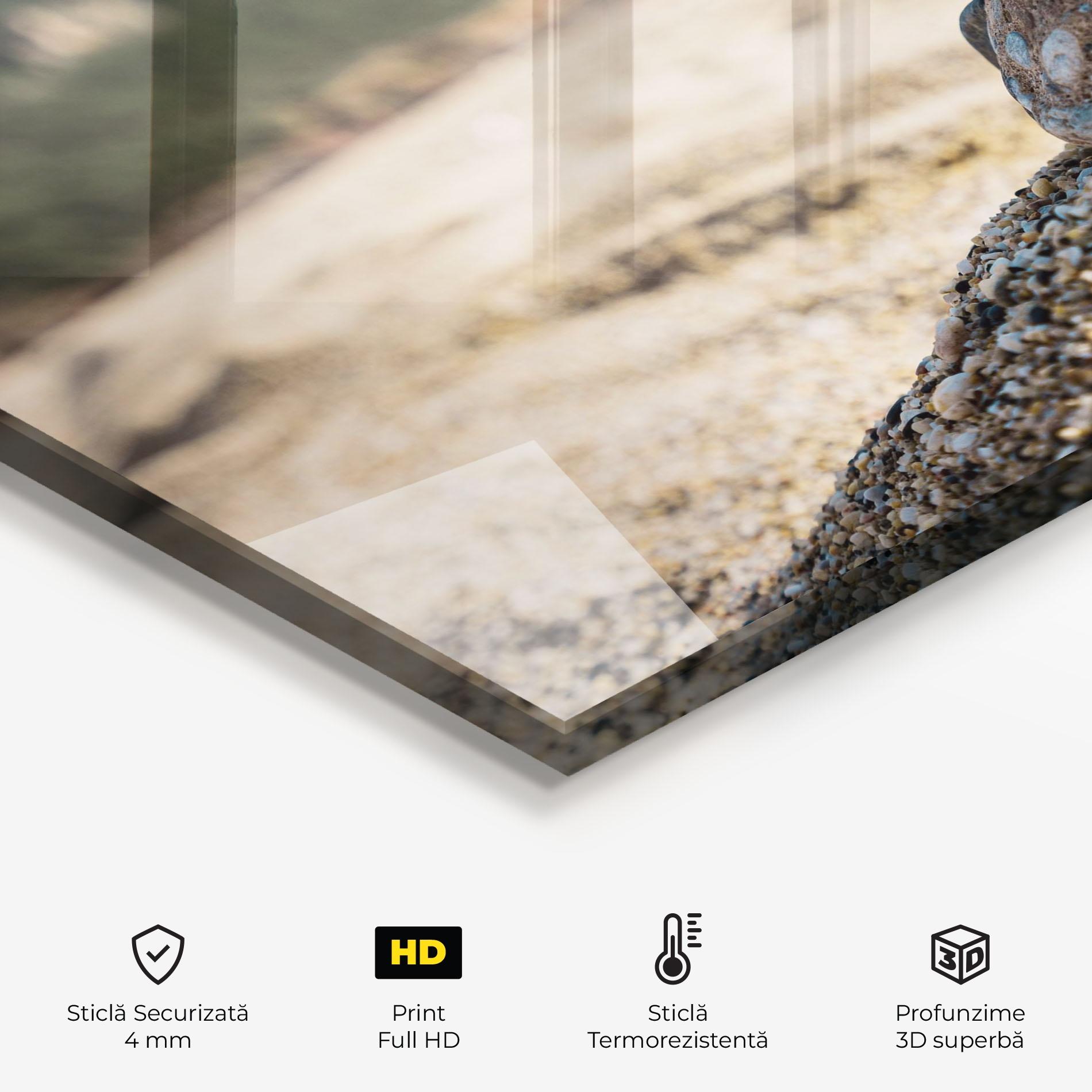 Panou Sticla Bucatarie Pyramid Stones Beach mockup 2