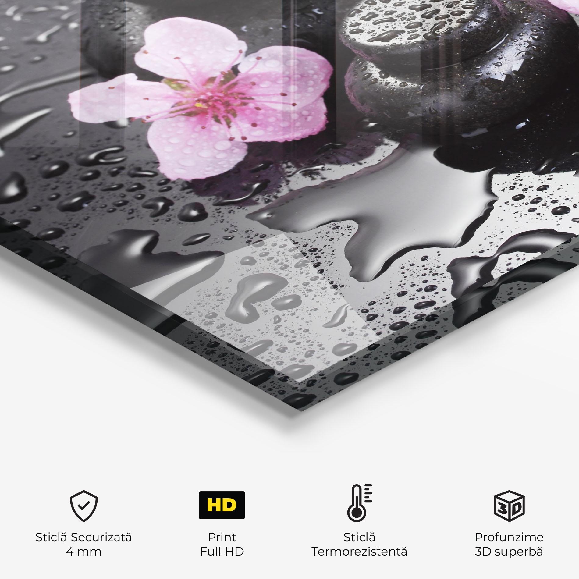 Panou Sticla Bucatarie Sakura Stones mockup 2