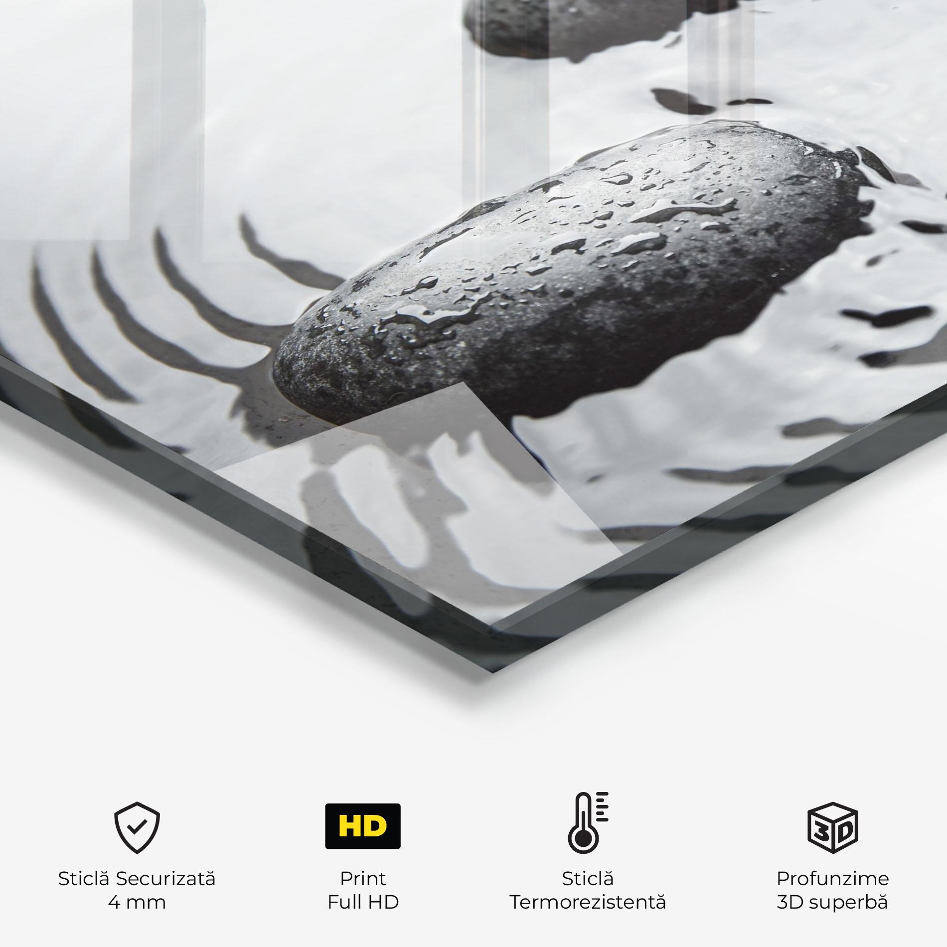 Panou Sticla Bucatarie Spa Stones Water mockup 2