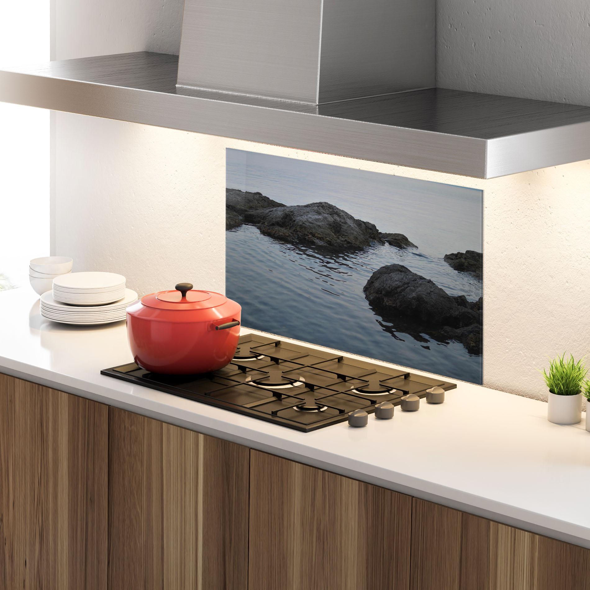 Panou Sticla Bucatarie Calm Water Stones mockup 4