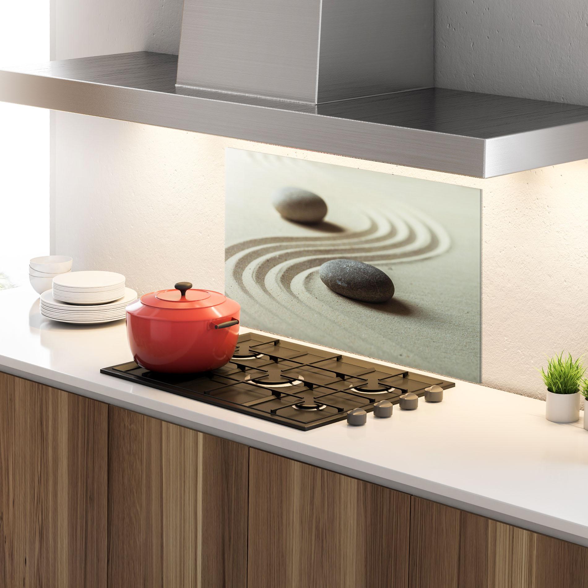 Panou Sticla Bucatarie Cream Sand Stones mockup 4