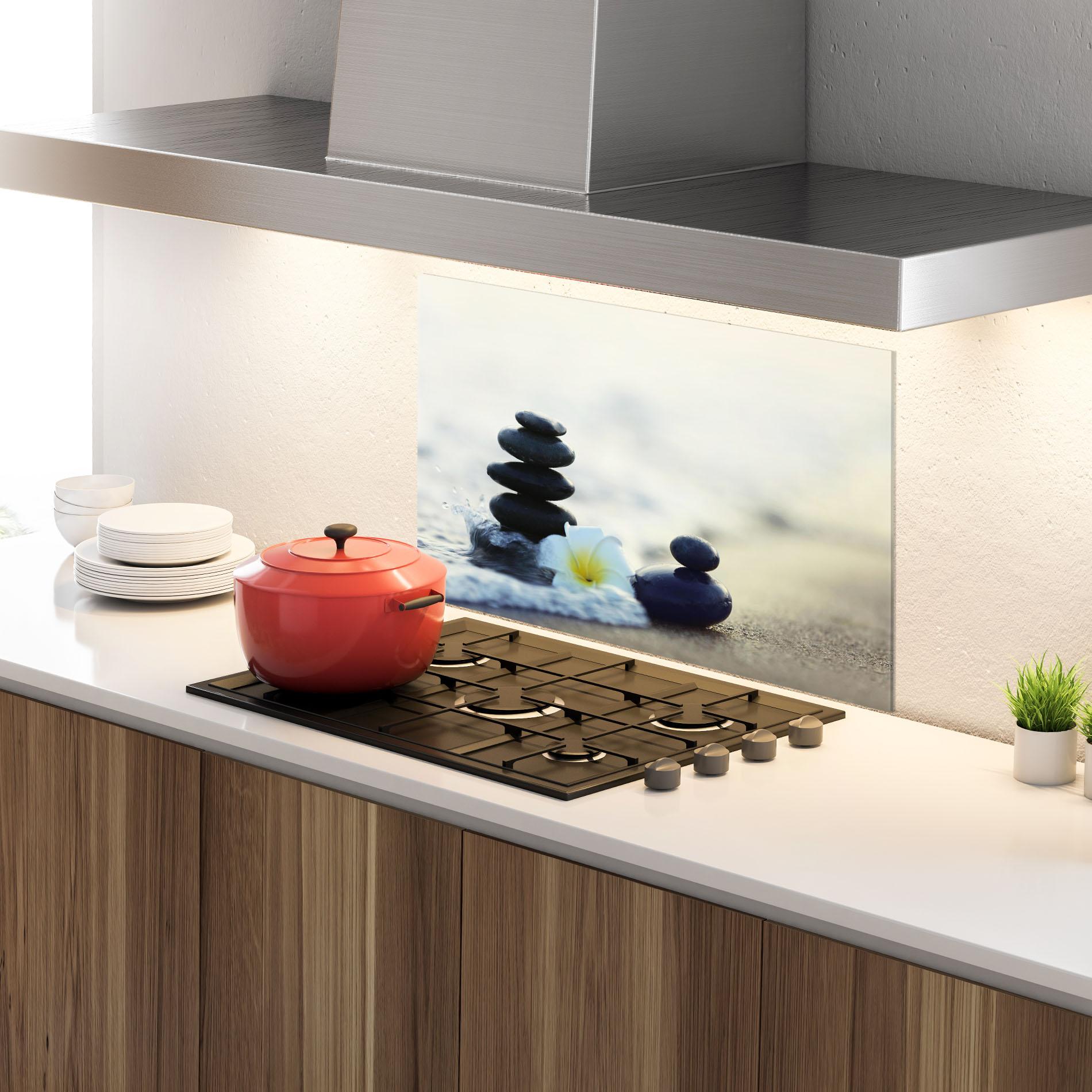 Panou Sticla Bucatarie Flower Sea Flower mockup 4