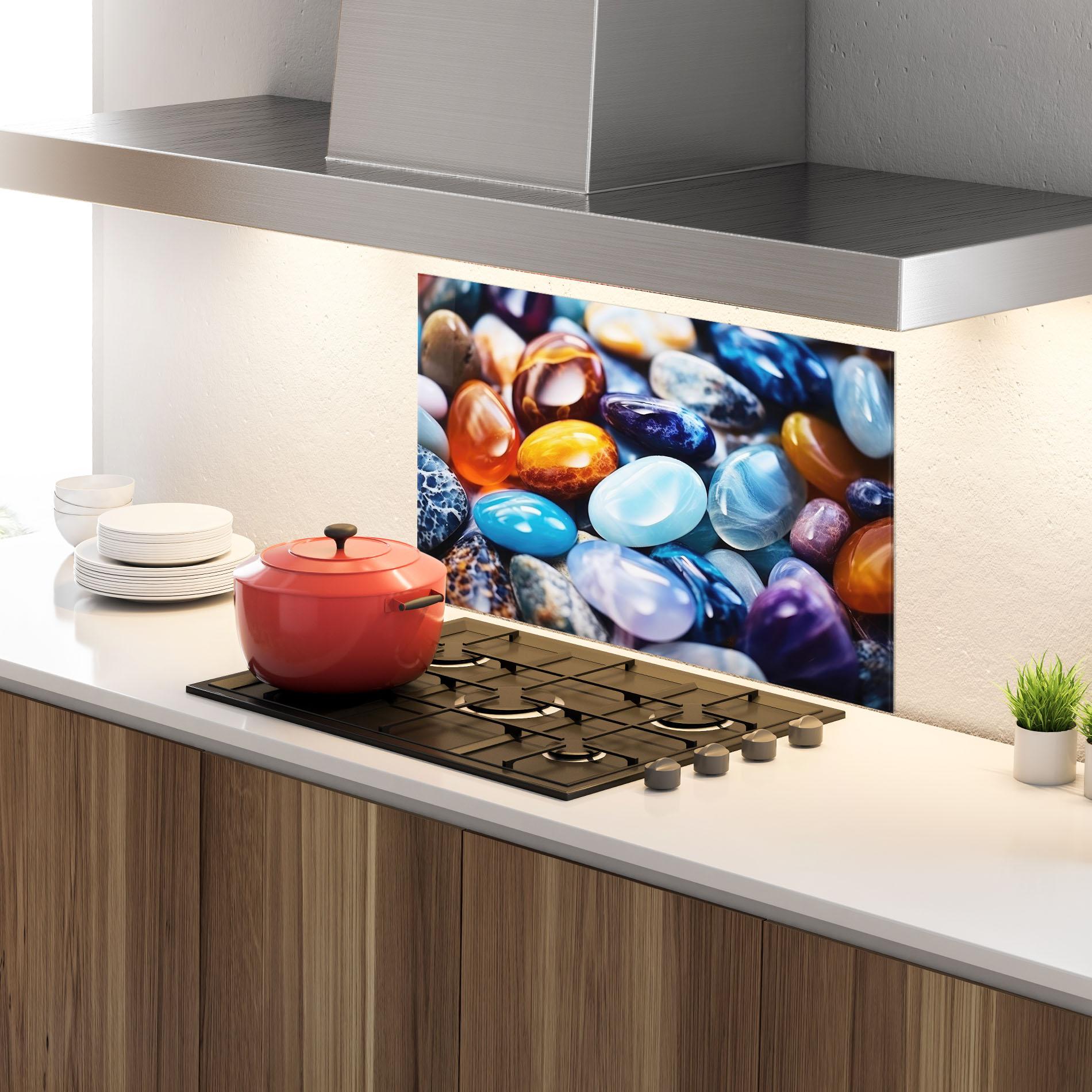 Panou Sticla Bucatarie Precious Gemstones mockup 4