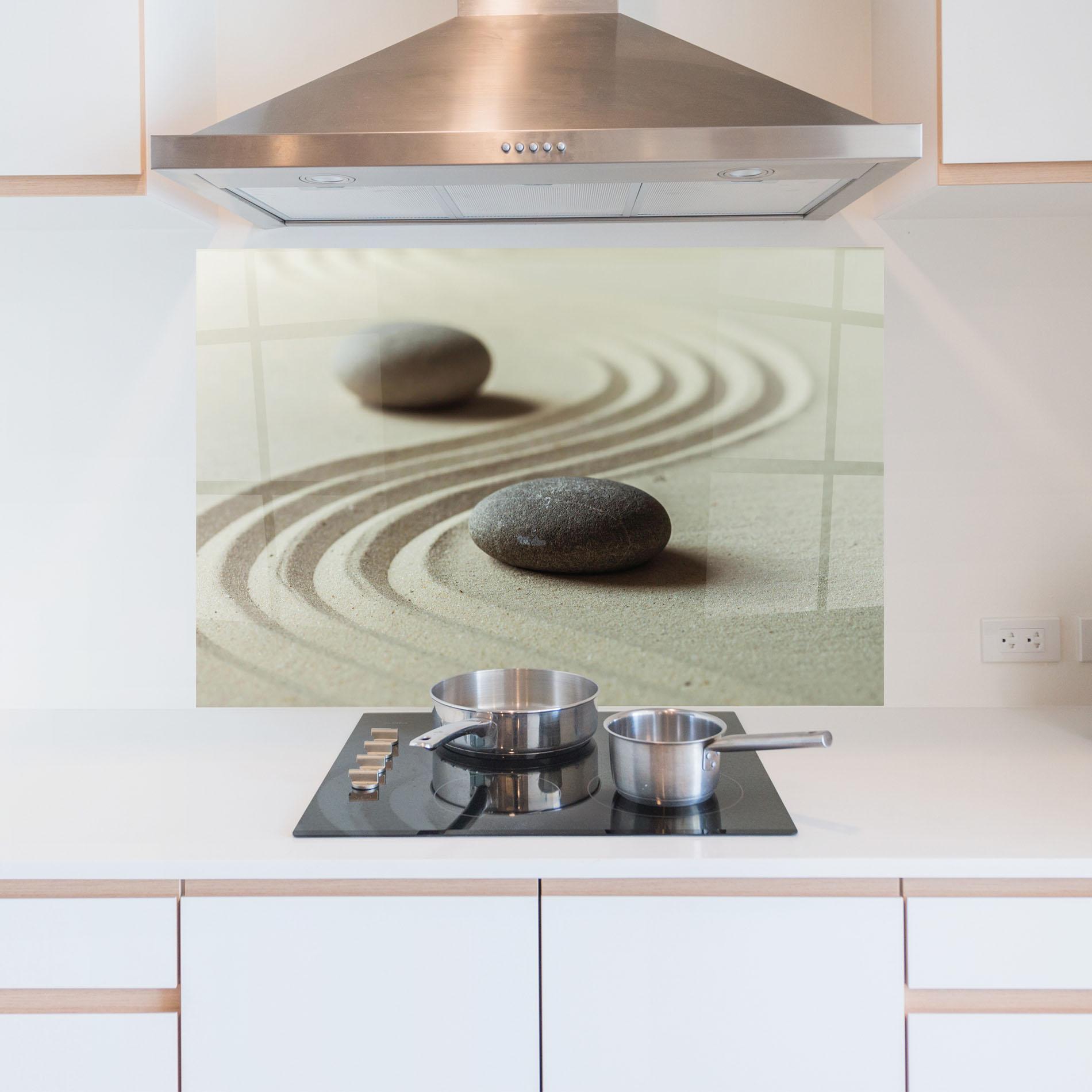 Panou Sticla Bucatarie Cream Sand Stones mockup 5