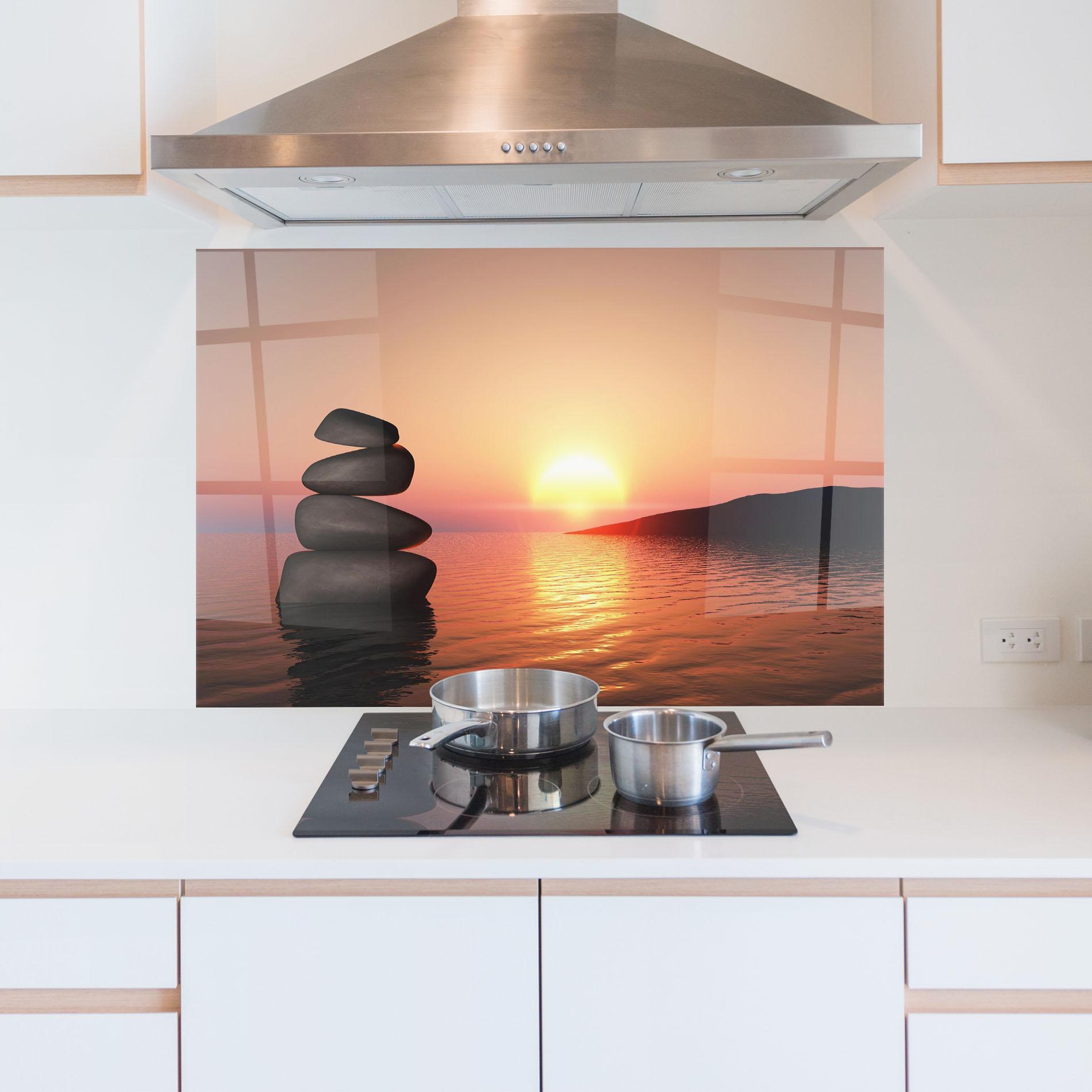 Panou Sticla Bucatarie Peace And Sunset mockup 5