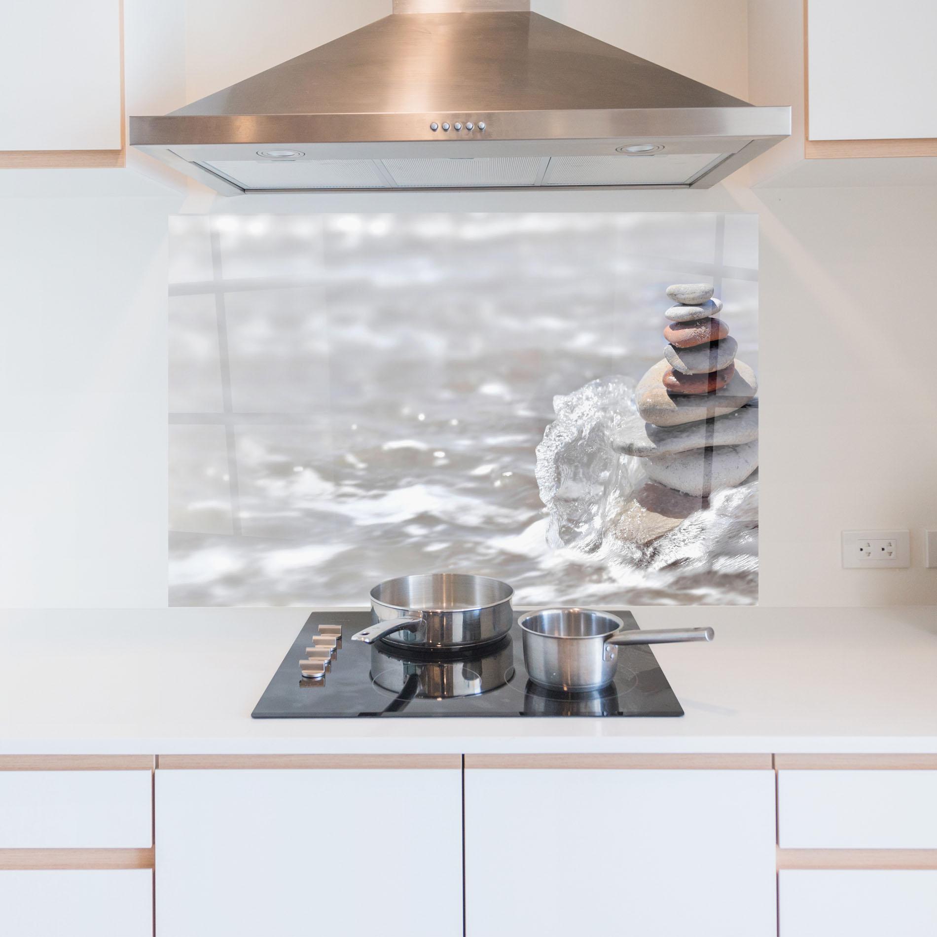 Panou Sticla Bucatarie Pebbles Balance Sea mockup 5