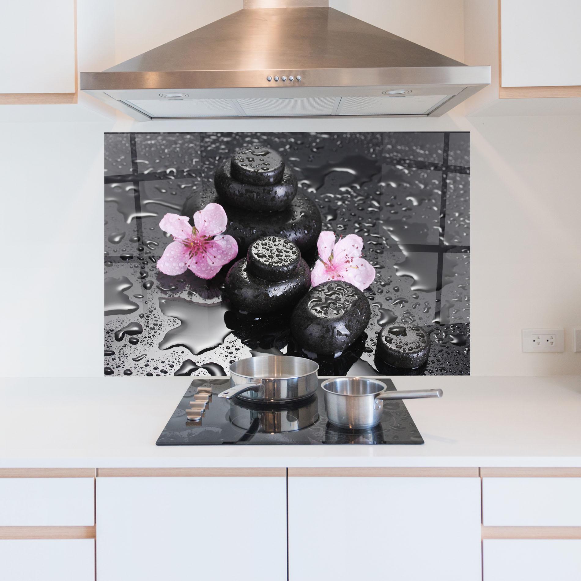 Panou Sticla Bucatarie Sakura Stones mockup 5