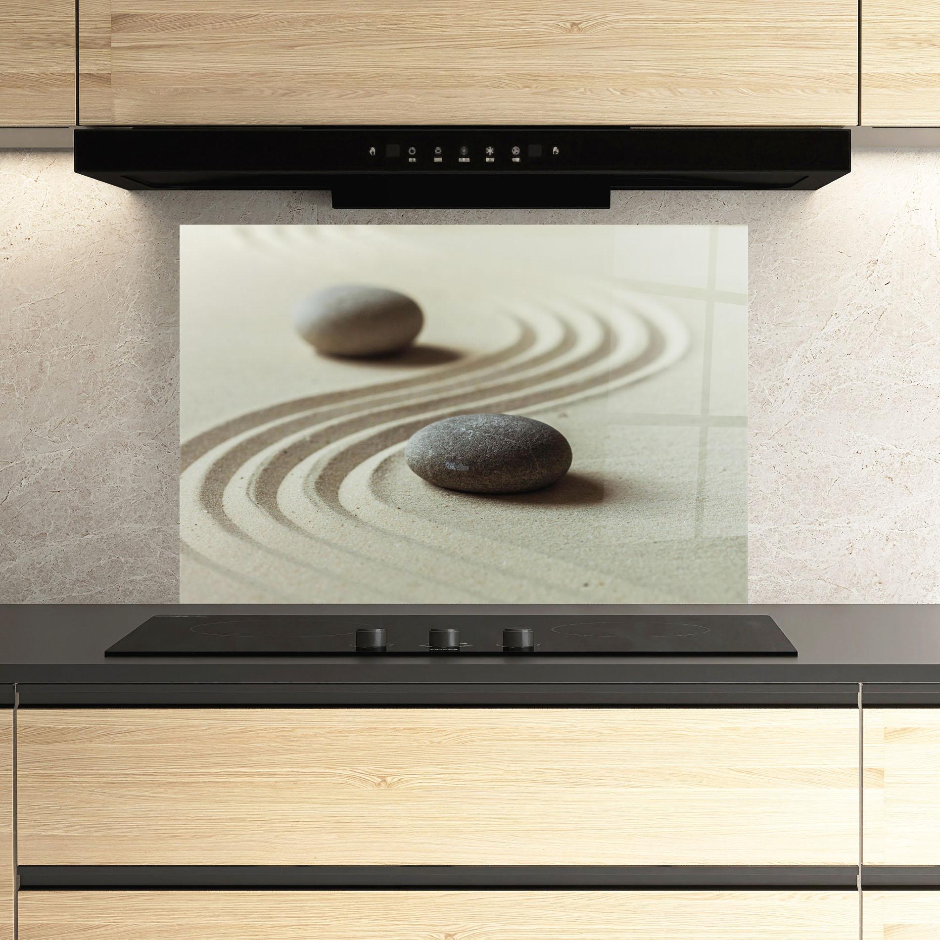 Panou Sticla Bucatarie Cream Sand Stones mockup 3