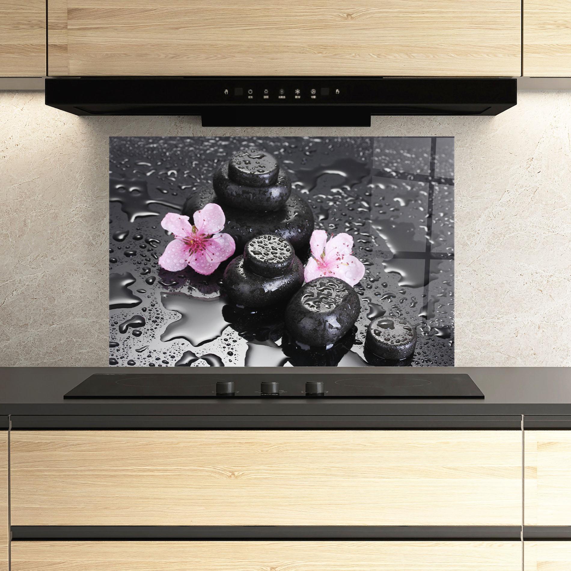 Panou Sticla Bucatarie Sakura Stones mockup 3