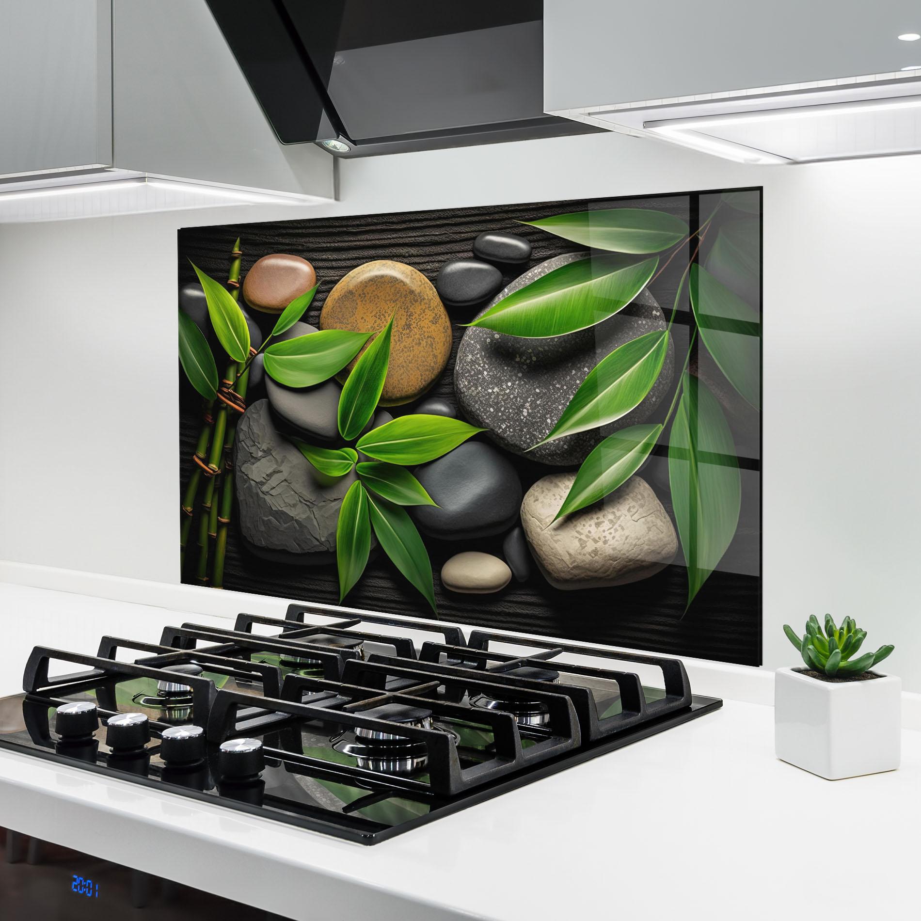 Panou Sticla Bucatarie Bamboo Stones View mockup 6