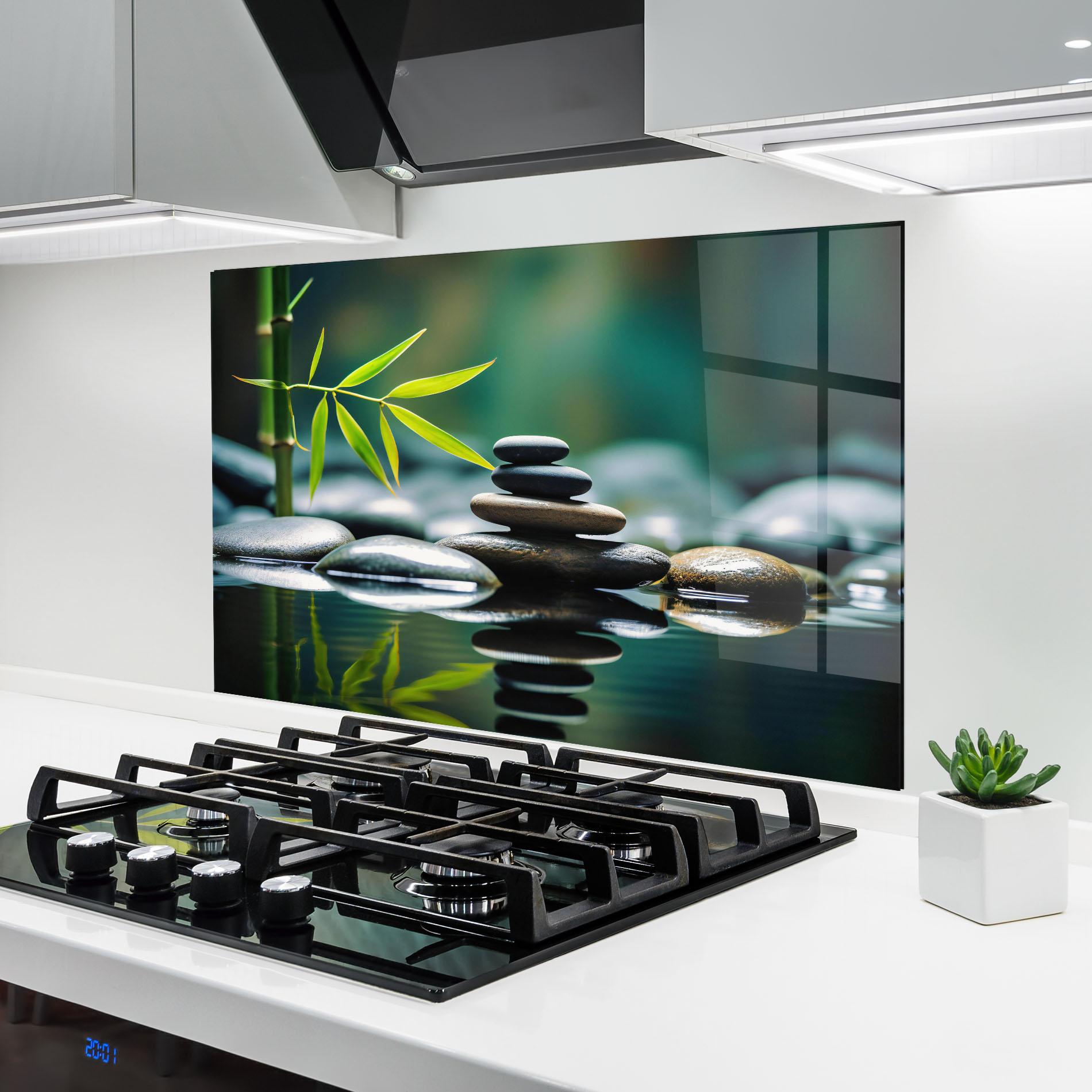 Panou Sticla Bucatarie Bamboo Stones mockup 6