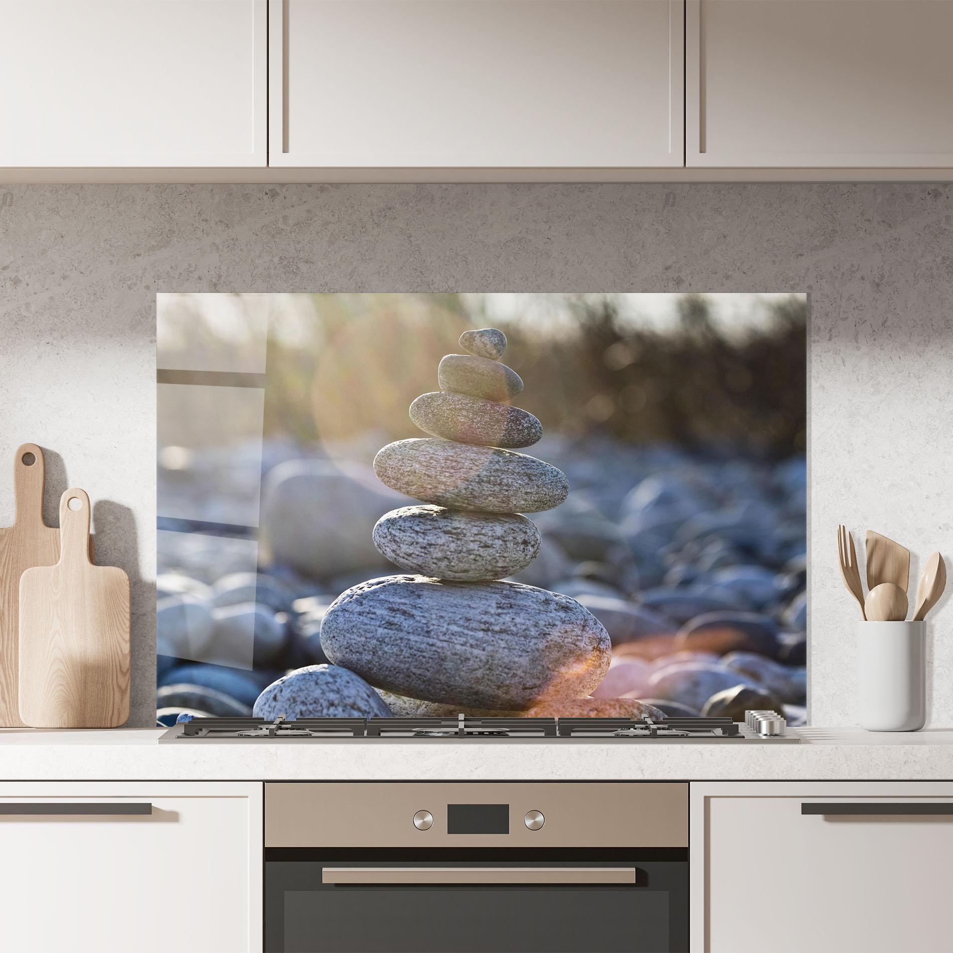 Panou Sticla Bucatarie Closeup Shot Rocks mockup 7