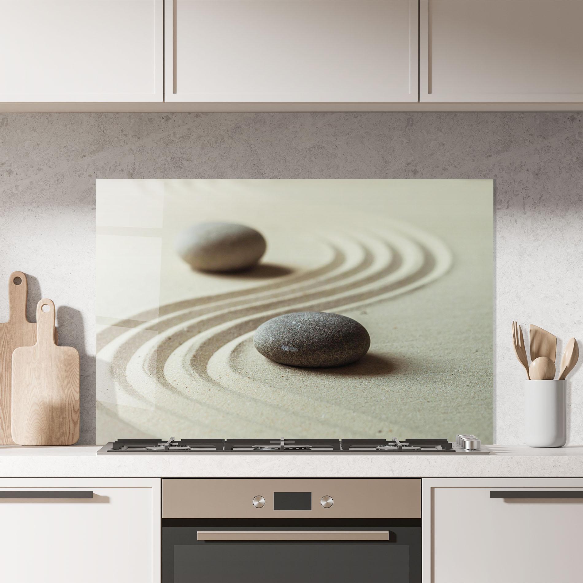 Panou Sticla Bucatarie Cream Sand Stones mockup 7