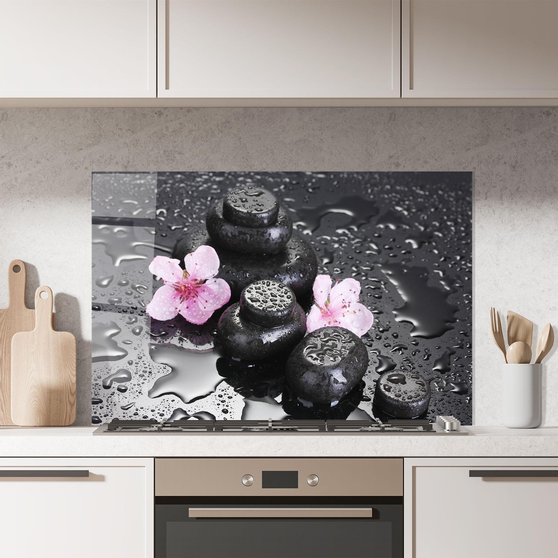 Panou Sticla Bucatarie Sakura Stones mockup 7