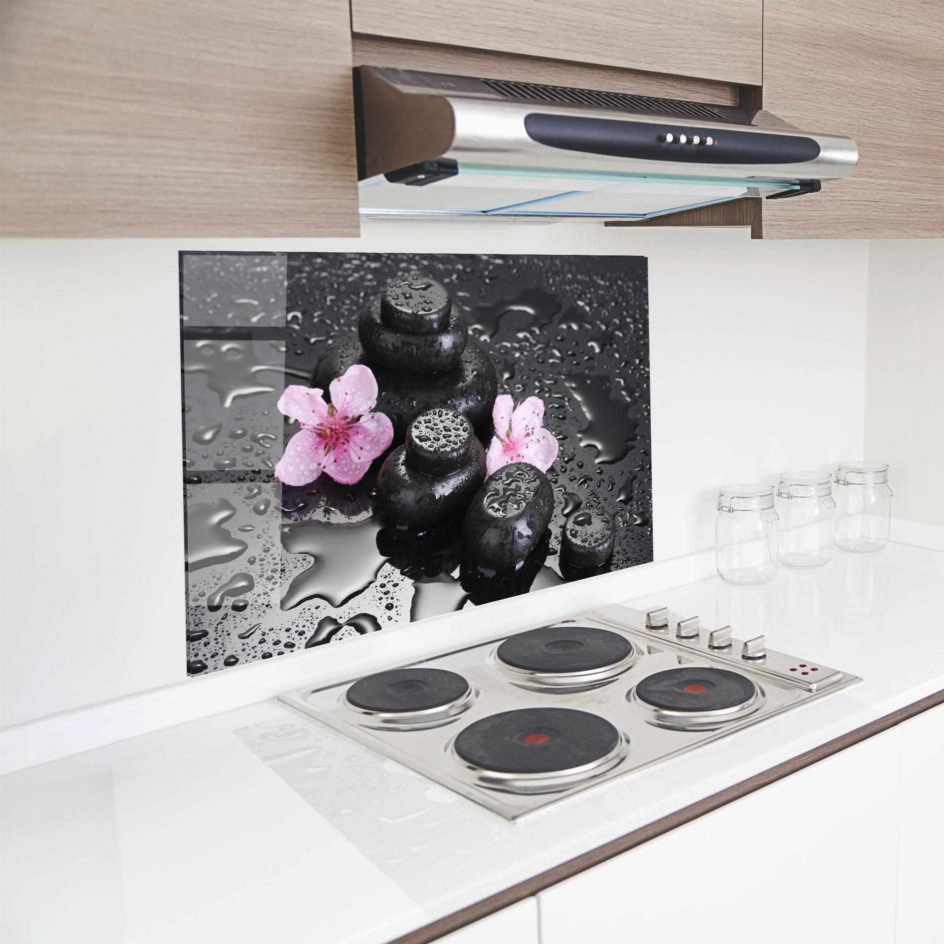 Panou Sticla Bucatarie Sakura Stones mockup 8