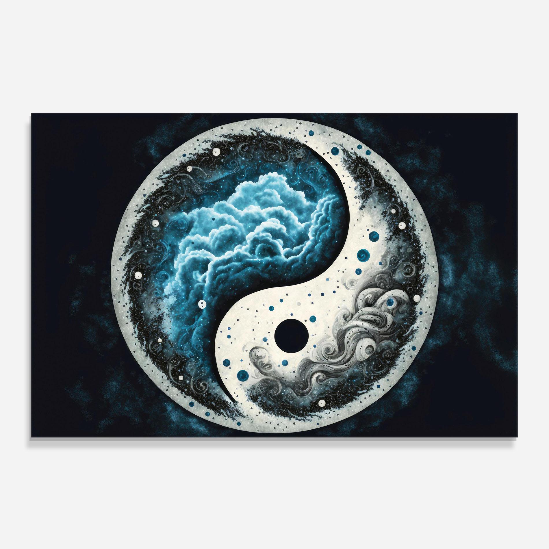 Panou Sticla Bucatarie Cloudy Yinyang mockup 0