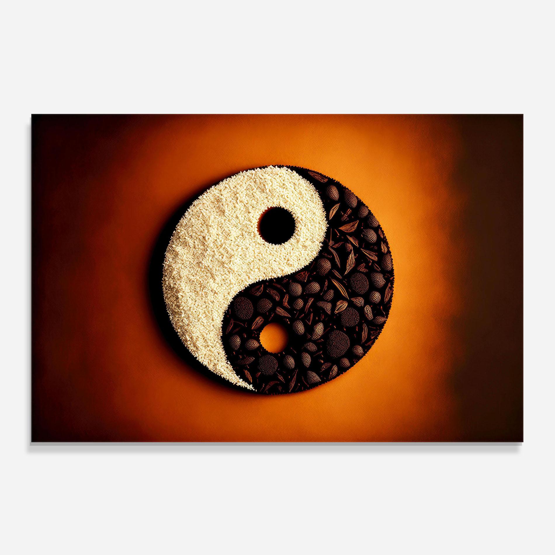 Panou Sticla Bucatarie Coffee Yinyang mockup 0