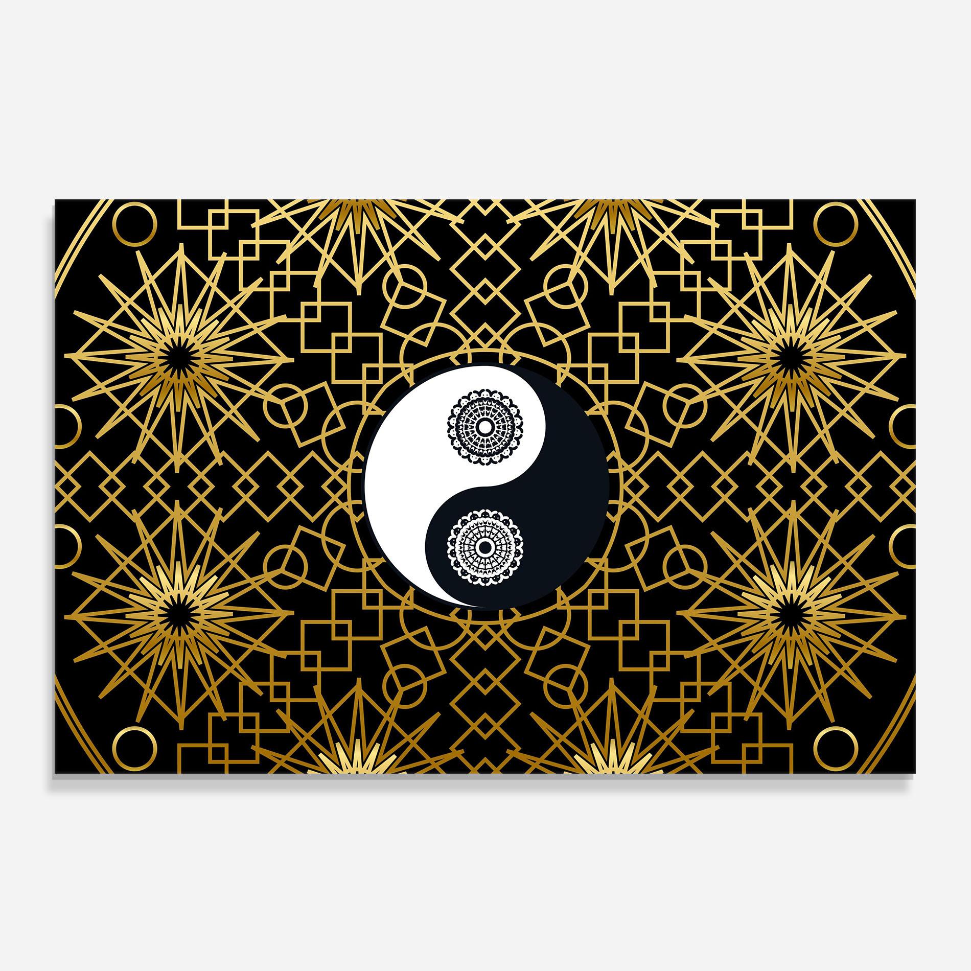 Panou Sticla Bucatarie Meditation Yin Yang mockup 0