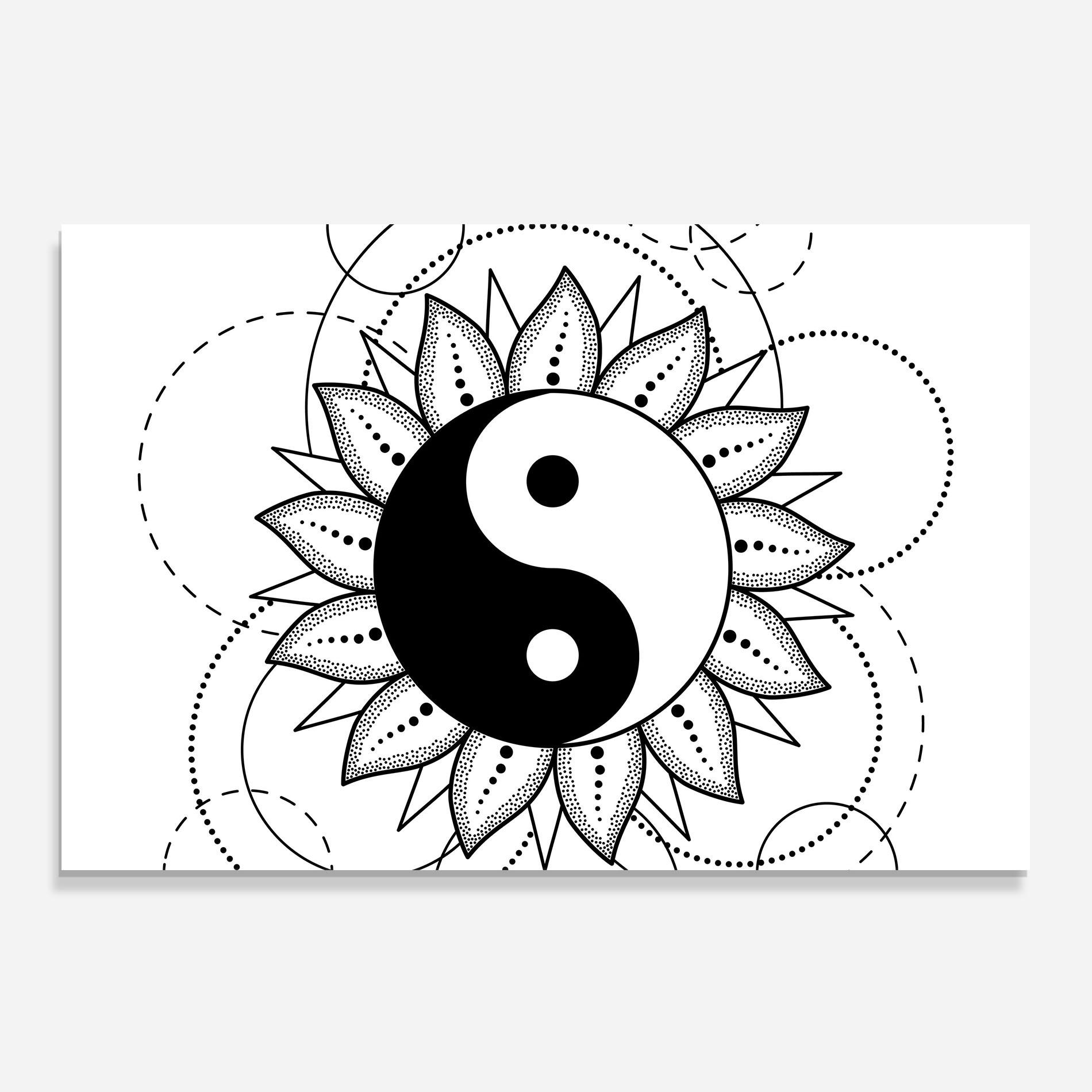 Panou Sticla Bucatarie Yinyang Art mockup 0