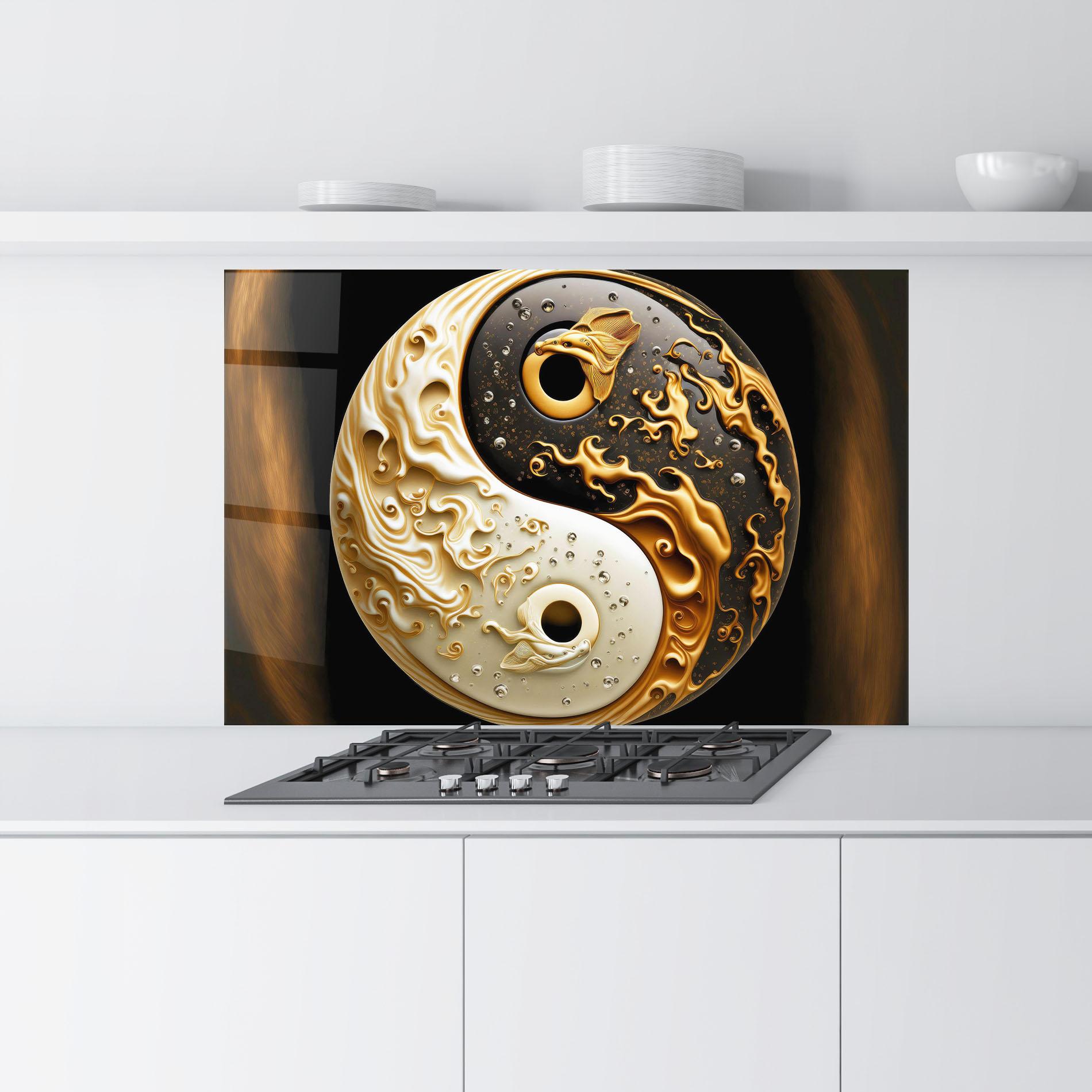 Panou Sticla Bucatarie Caramel Yinyang mockup 9