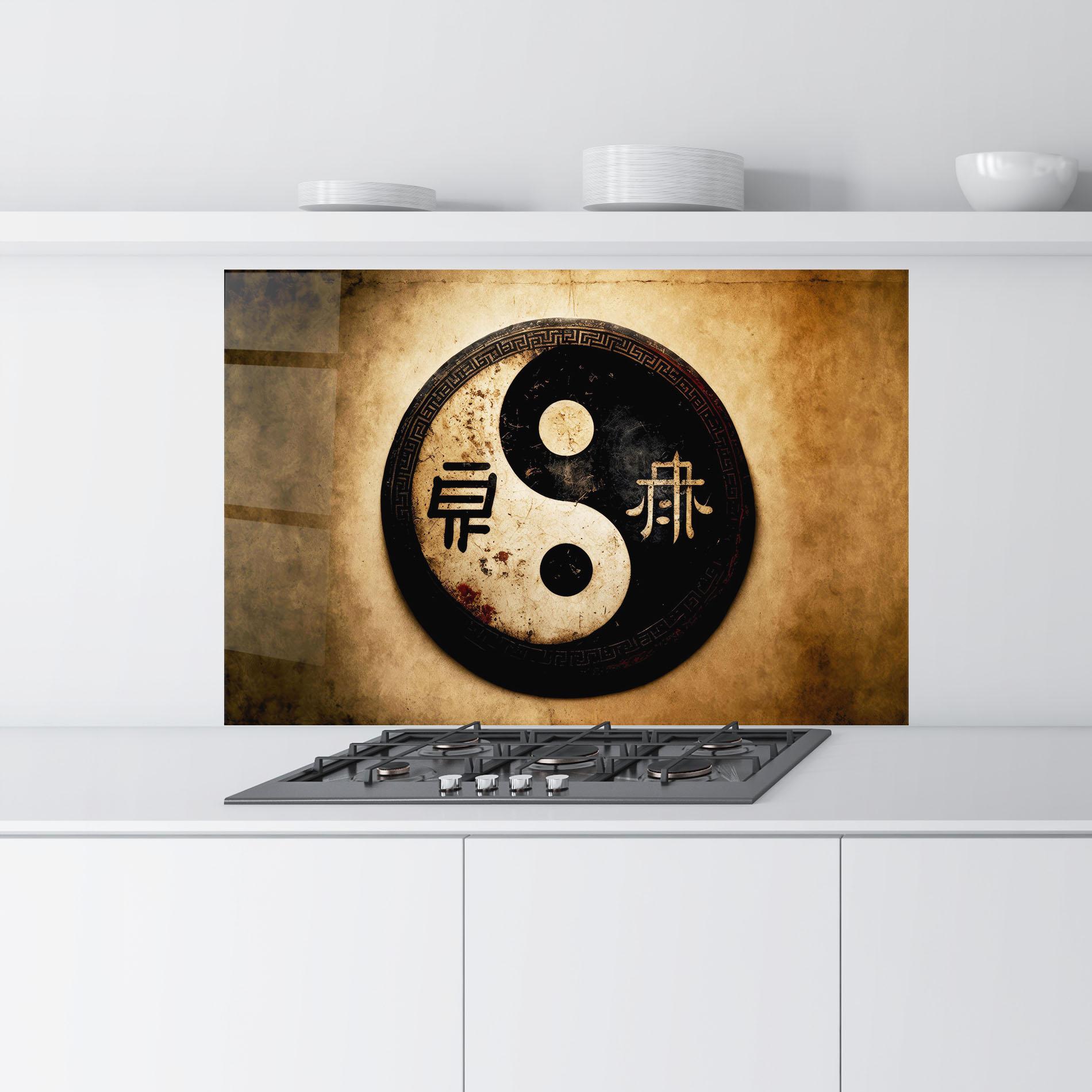 Panou Sticla Bucatarie Chinese Yinyang mockup 9