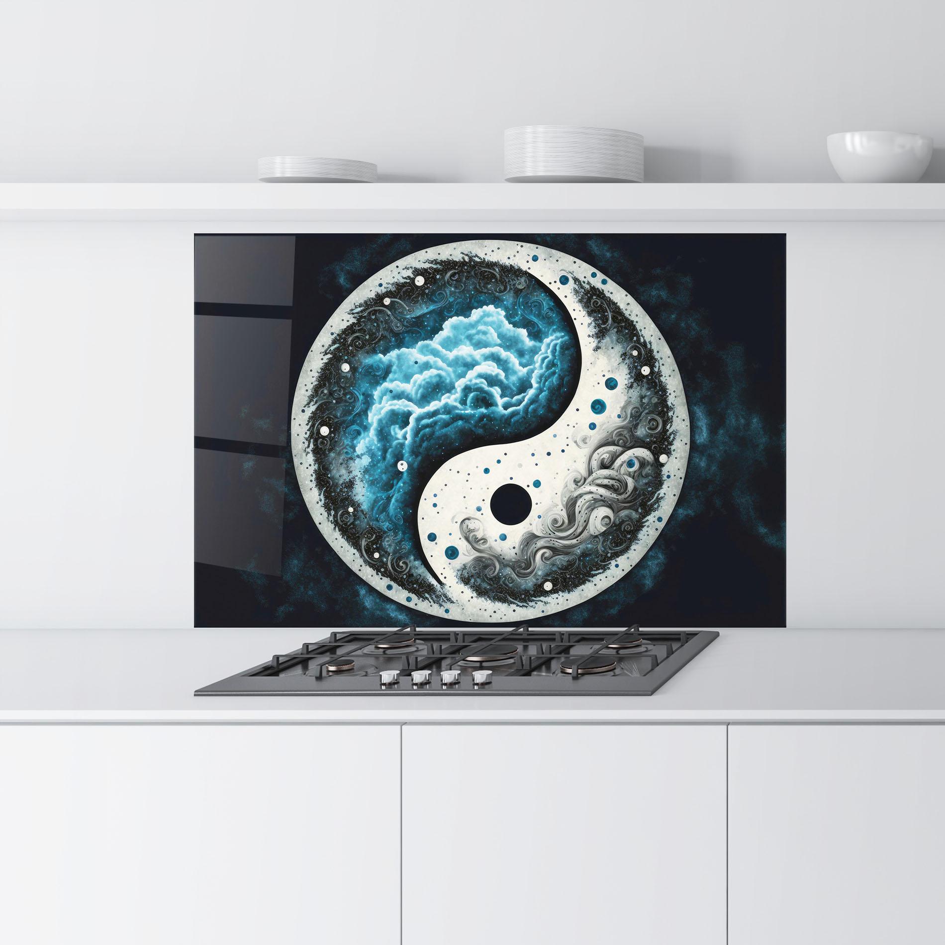 Panou Sticla Bucatarie Cloudy Yinyang mockup 9