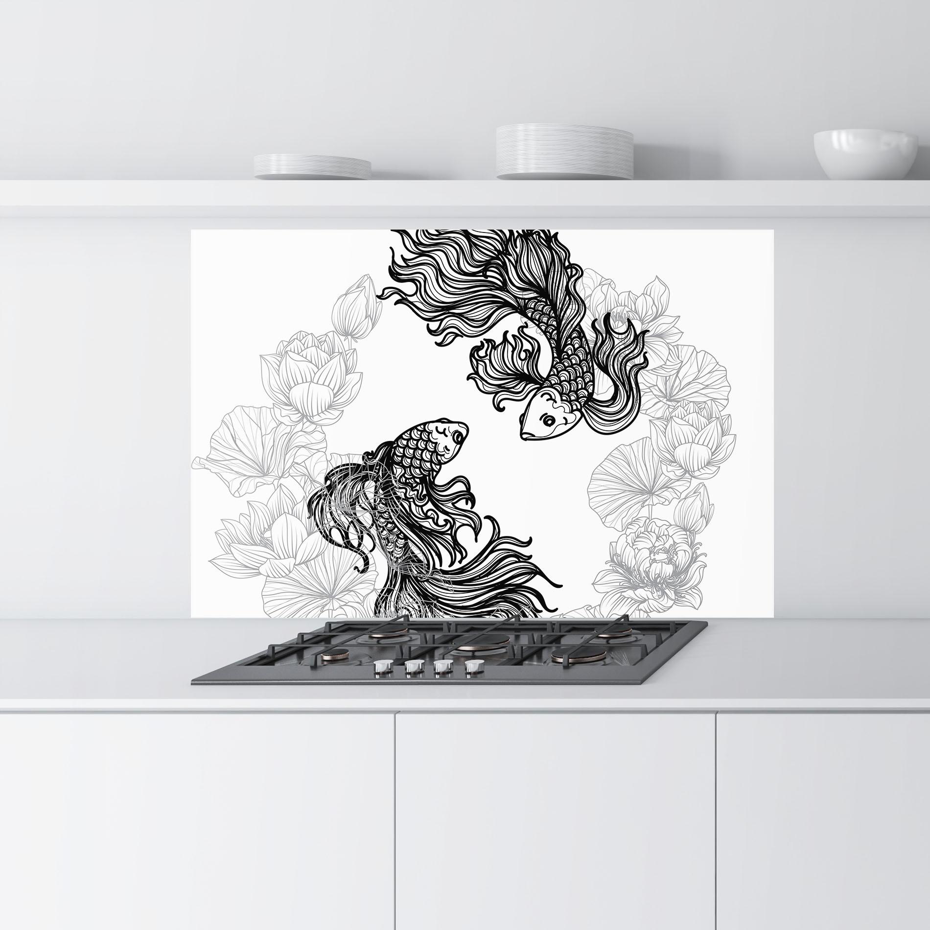 Panou Sticla Bucatarie Fish Yinyang mockup 9