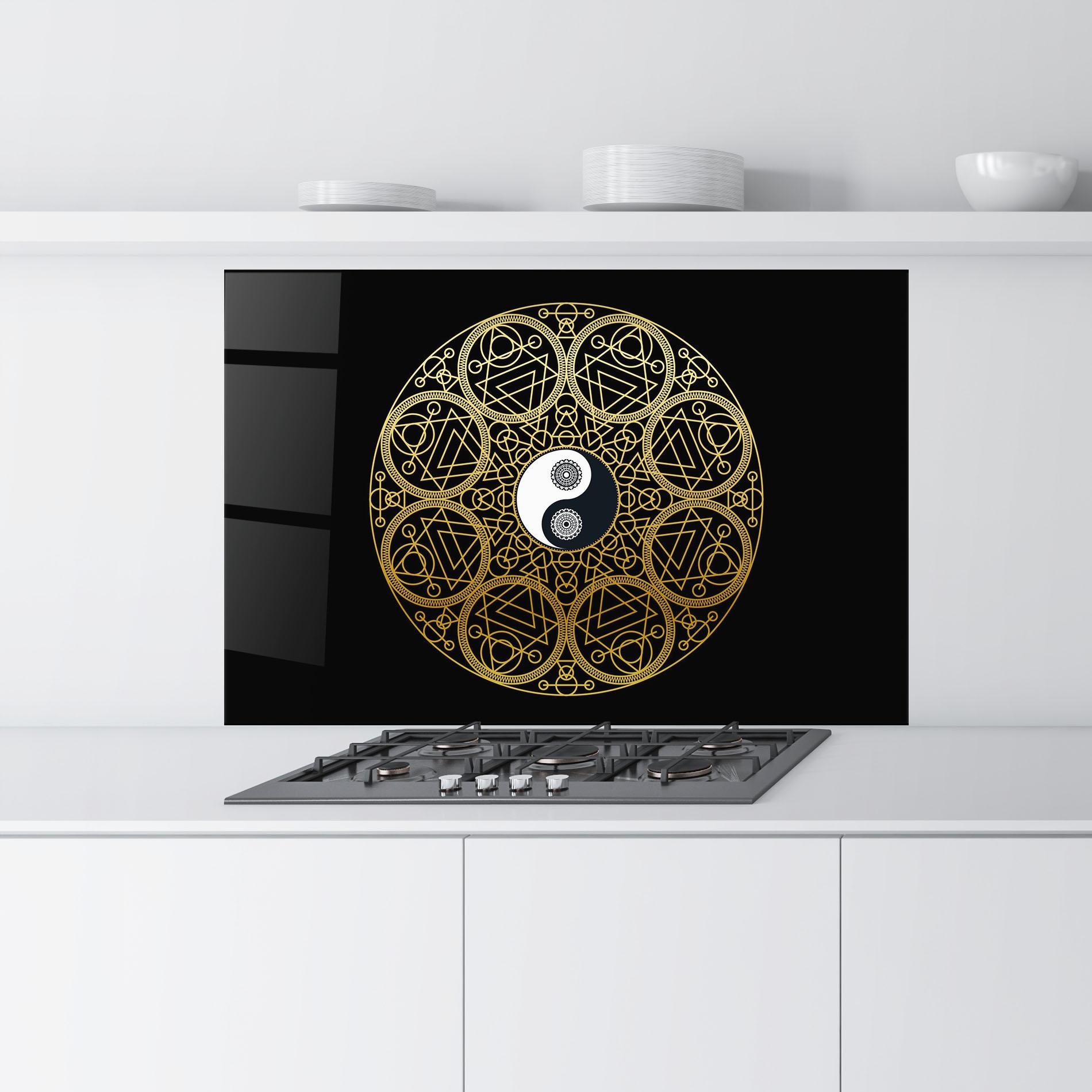 Panou Sticla Bucatarie Meditation Mandala mockup 9