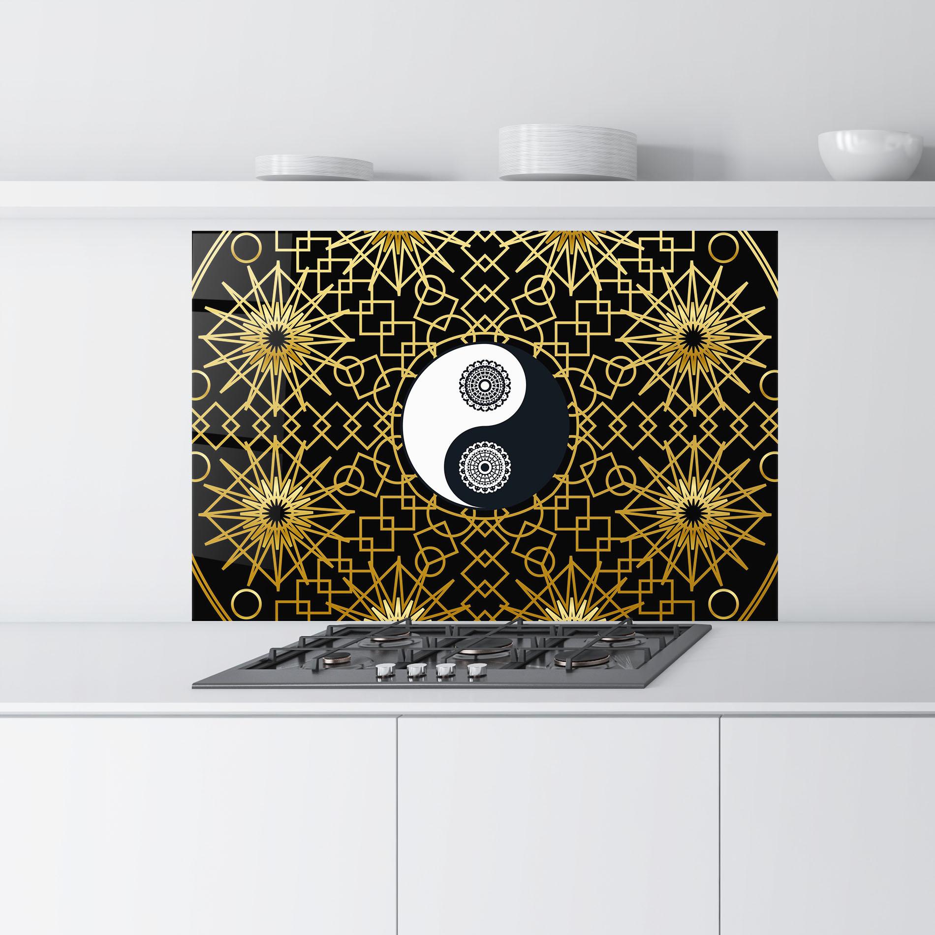 Panou Sticla Bucatarie Meditation Yin Yang mockup 9