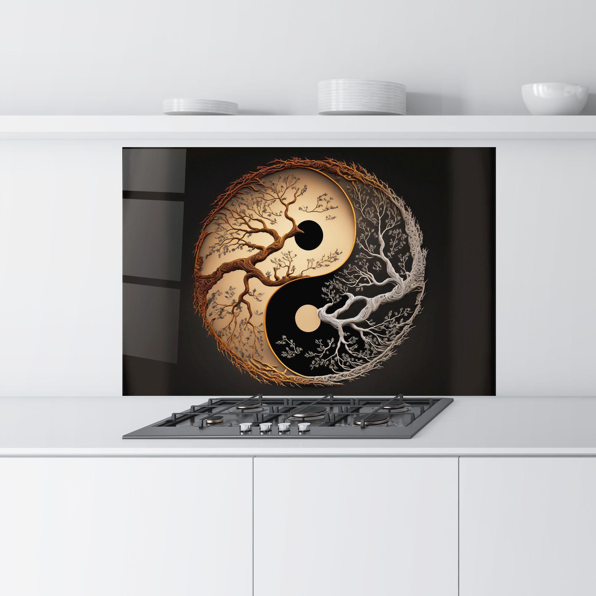 Panou Sticla Bucatarie Old Tree Yinyang mockup 9